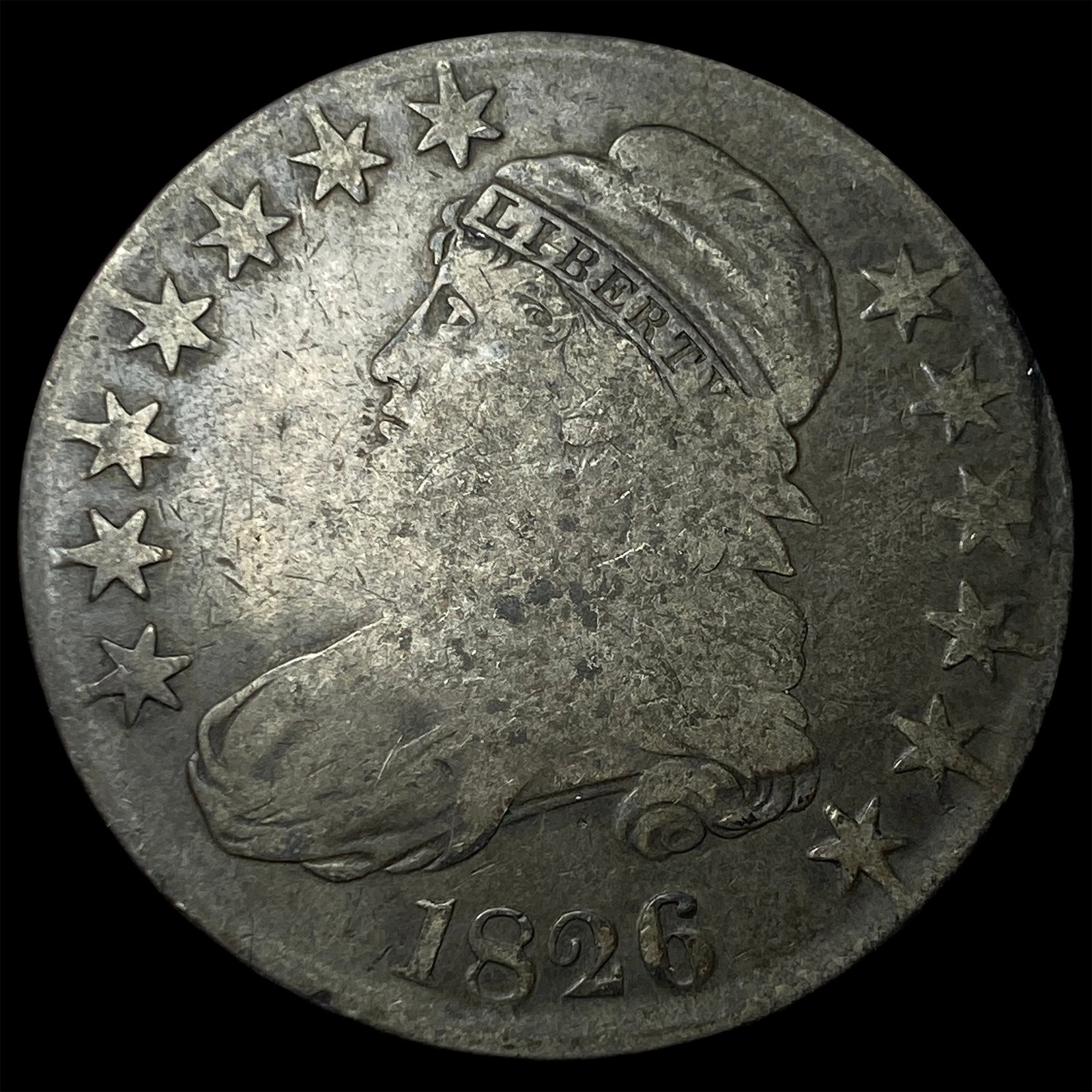 1826 Silver Capped Bust Half Dollar LIGHTLY CIRCULATED: 1826 Silver Capped Bust Half Dollar LIGHTLY CIRCULATED