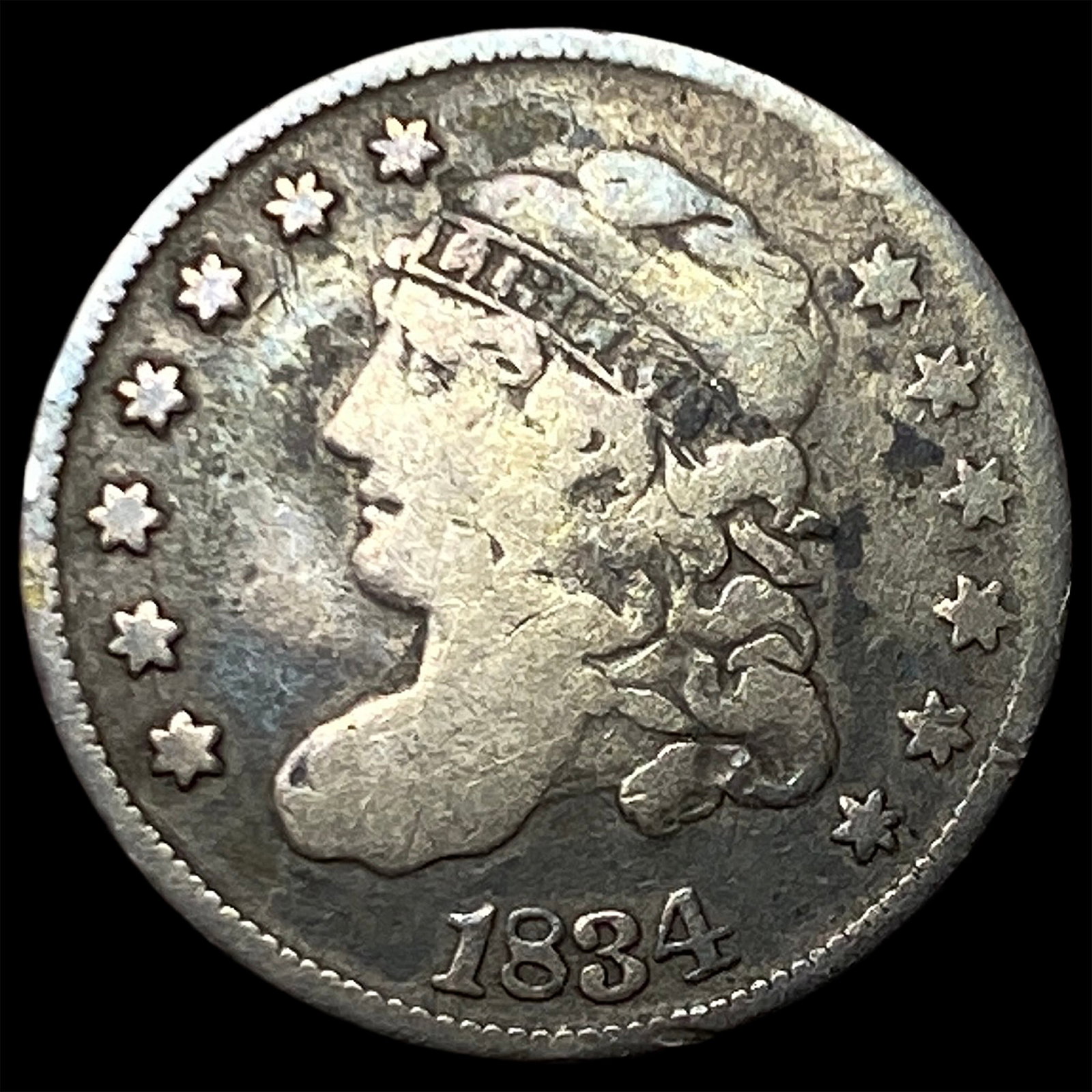 1834 Capped Bust Half Dime LIGHTLY CIRCULATED: 1834 Capped Bust Half Dime LIGHTLY CIRCULATED