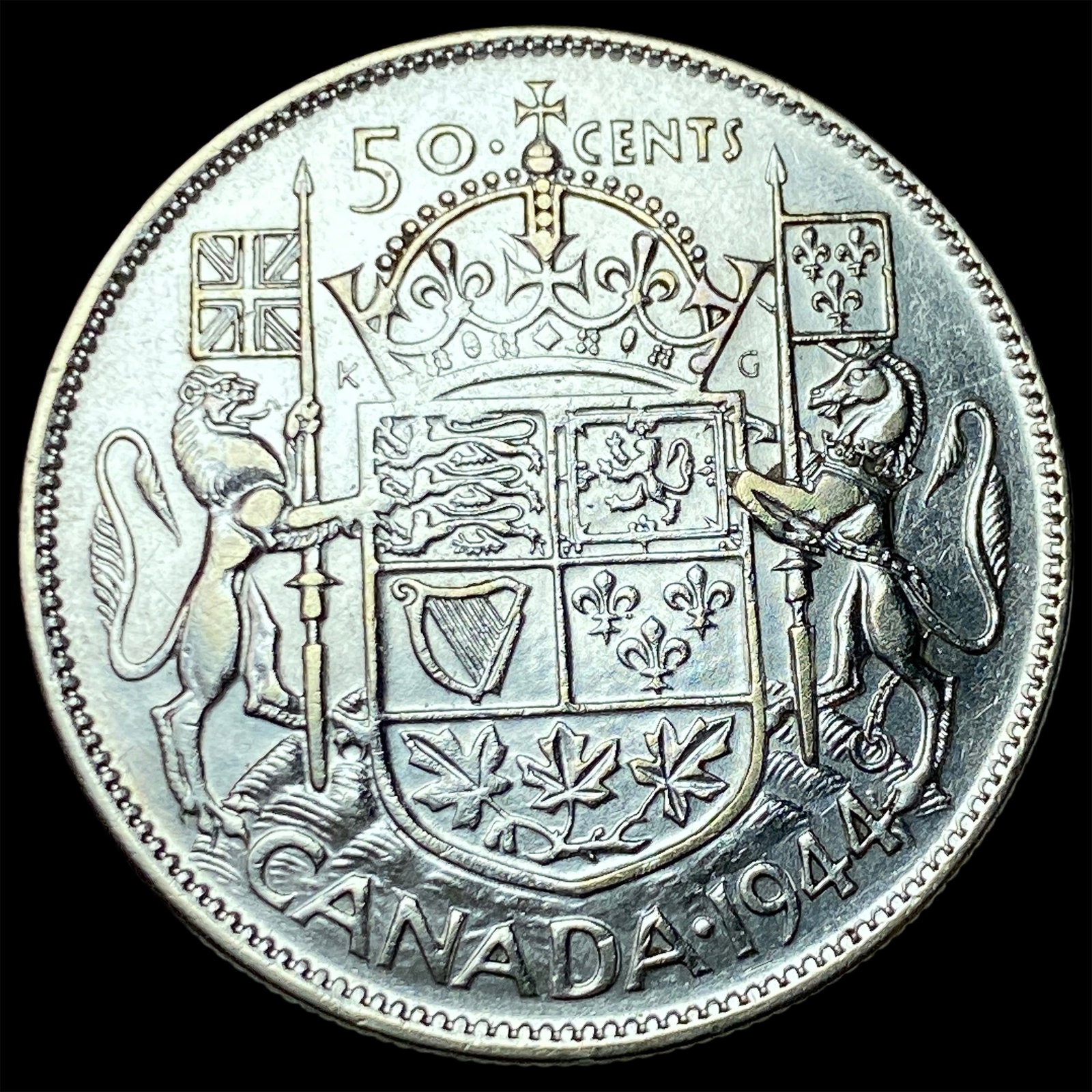 1944 Canada Silver 50 Cents HIGH GRADE - 2