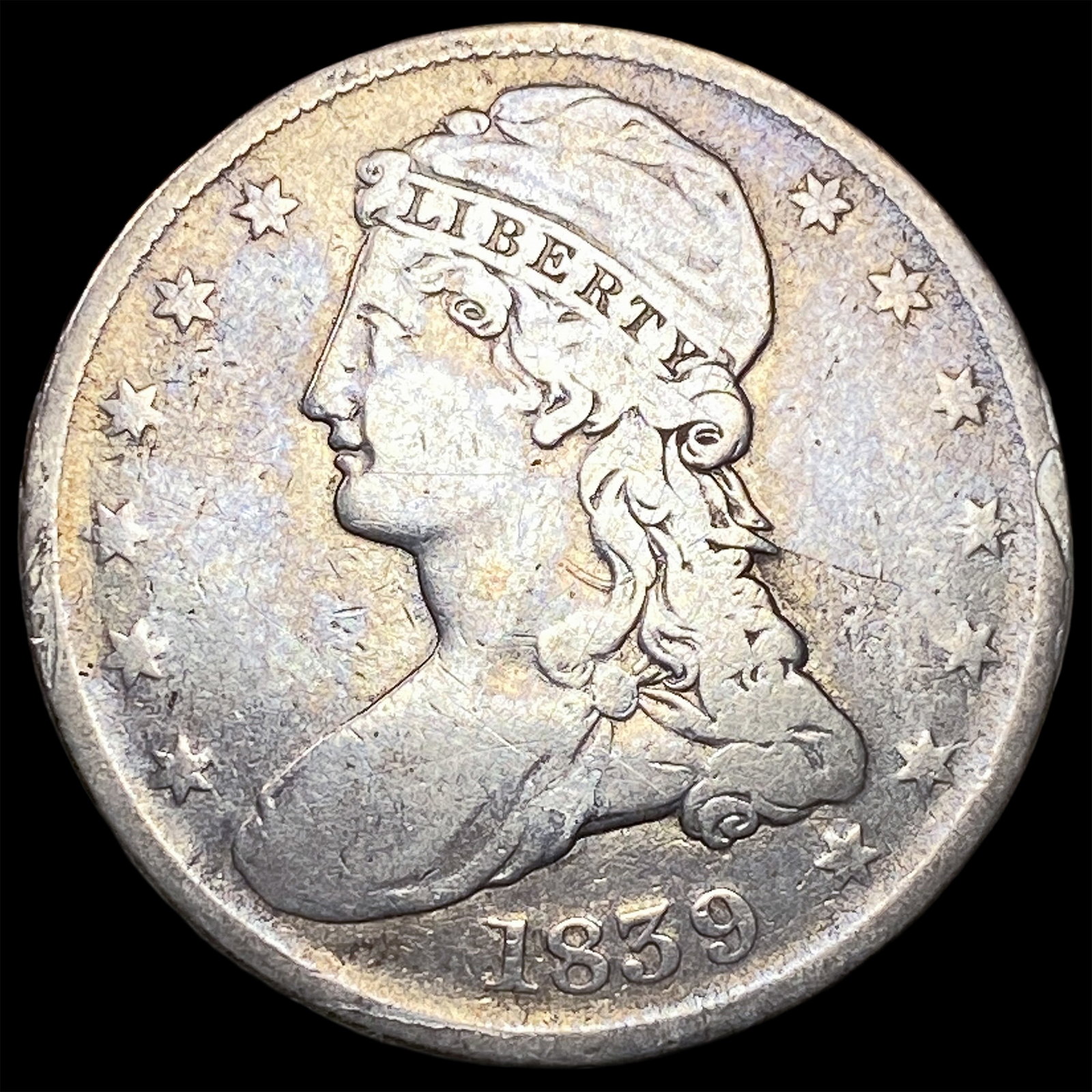 1839 Silver Capped Bust Half Dollar LIGHTLY CIRCULATED: 1839 Silver Capped Bust Half Dollar LIGHTLY CIRCULATED