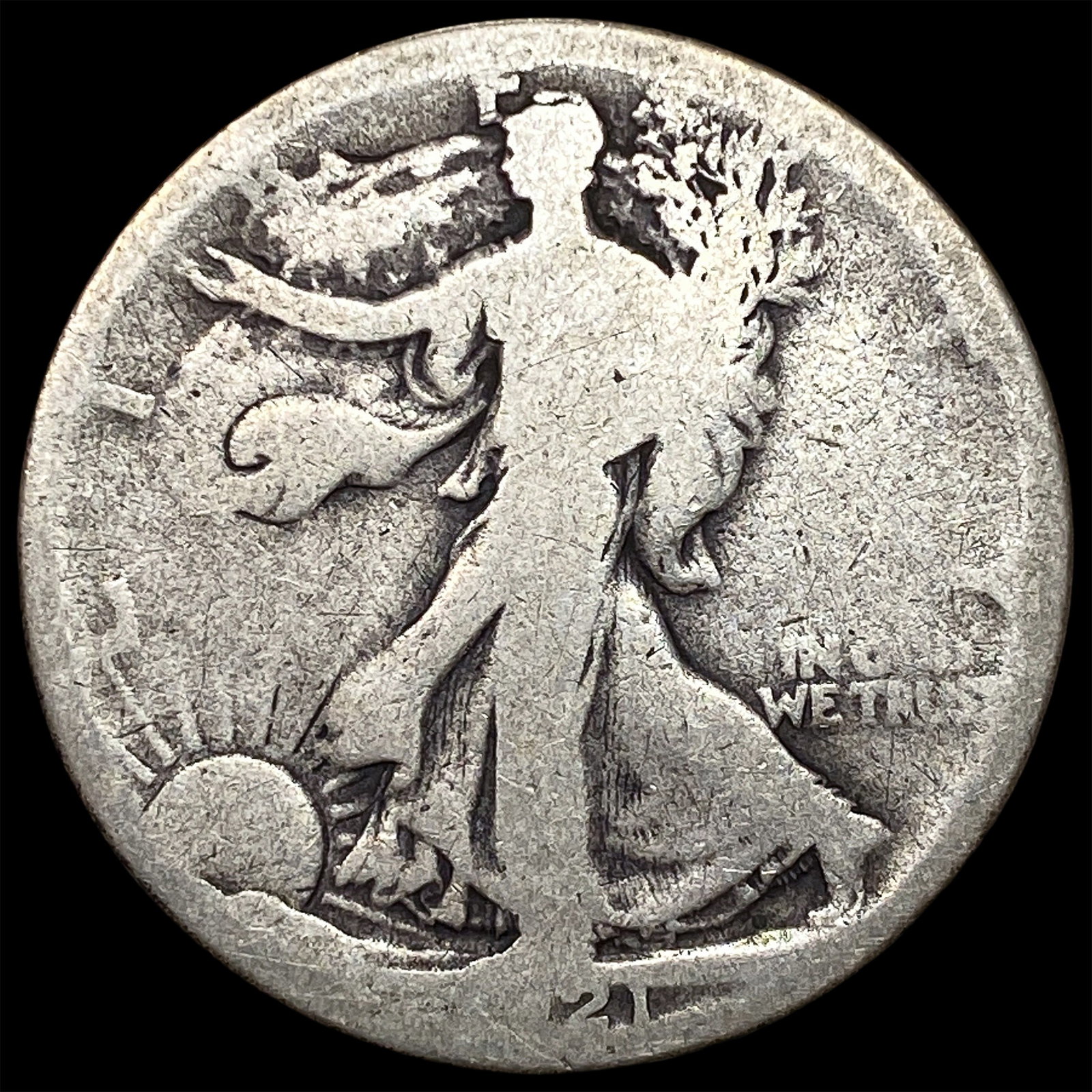 1921 Walking Liberty Half Dollar NICELY CIRCULATED: 1921 Walking Liberty Half Dollar NICELY CIRCULATED