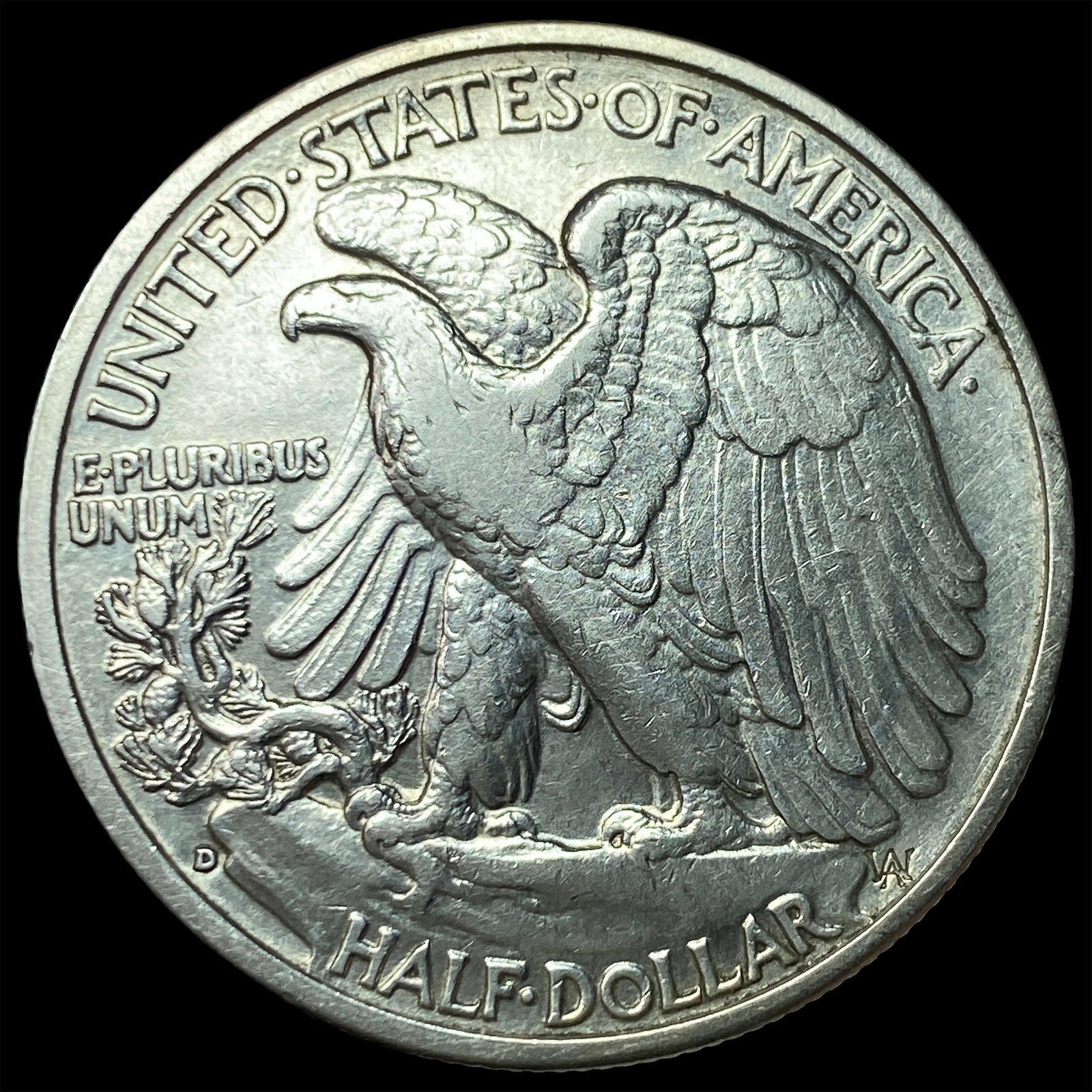 1938-D Silver Walking Liberty Half Dollar CLOSELY UNCIRCULATED - 2