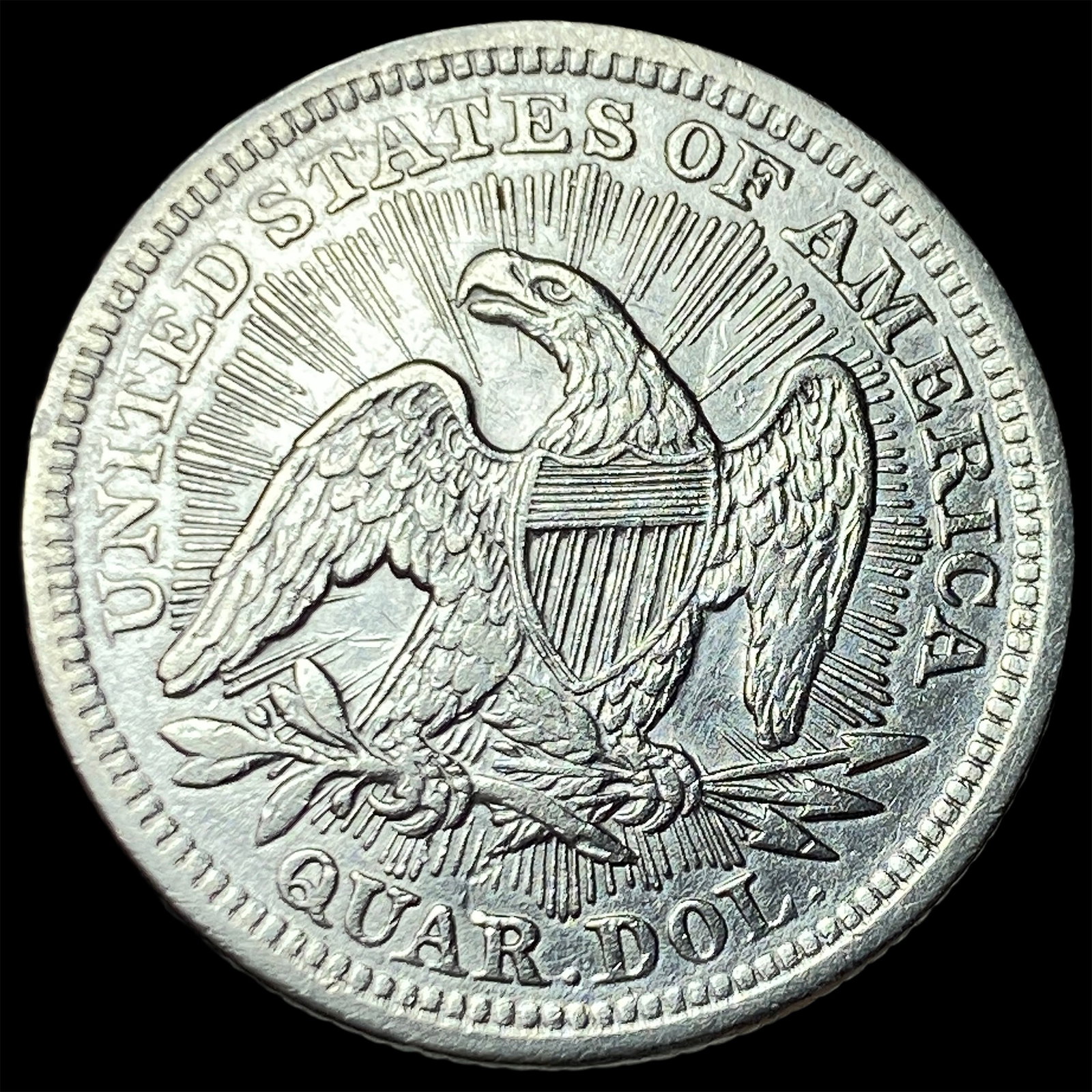 1853 Arrows/Rays Seated Liberty Silver Quarter CLOSELY UNCIRCULATED - 2