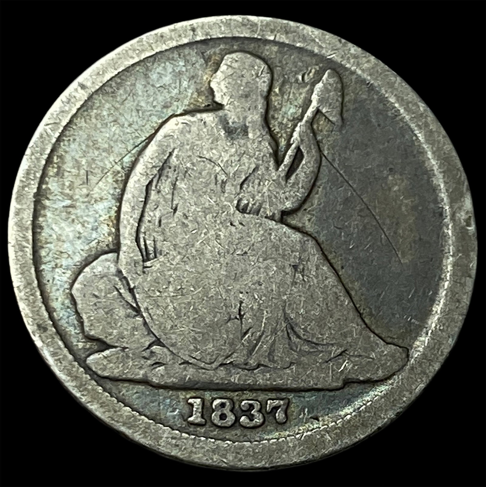 1837 Seated Liberty Dime NICELY CIRCULATED: 1837 Seated Liberty Dime NICELY CIRCULATED