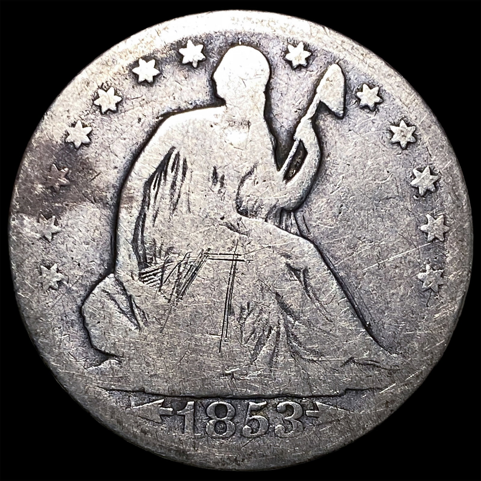 1853 Arrows Seated Liberty Half Dollar LIGHTLY CIRCULATED: 1853 Arrows Seated Liberty Half Dollar LIGHTLY CIRCULATED