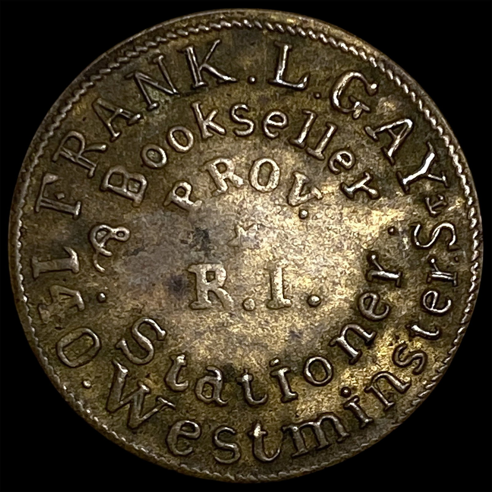 1863 Frank L. Gay Civil War Token ABOUT UNCIRCULATED (1 of 2)