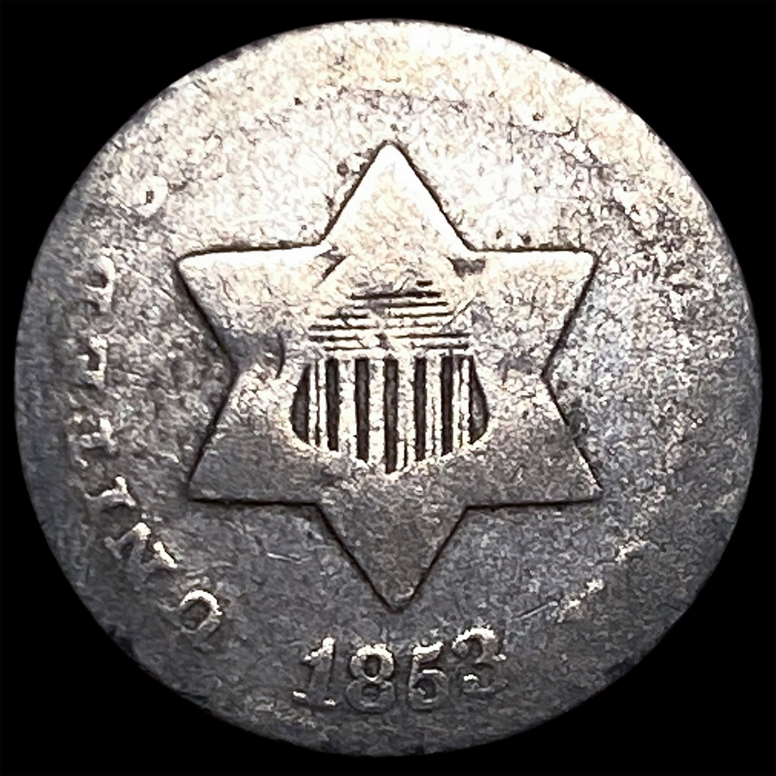 1853 Silver Three-Cent Piece LIGHTLY CIRCULATED: 1853 Silver Three-Cent Piece LIGHTLY CIRCULATED