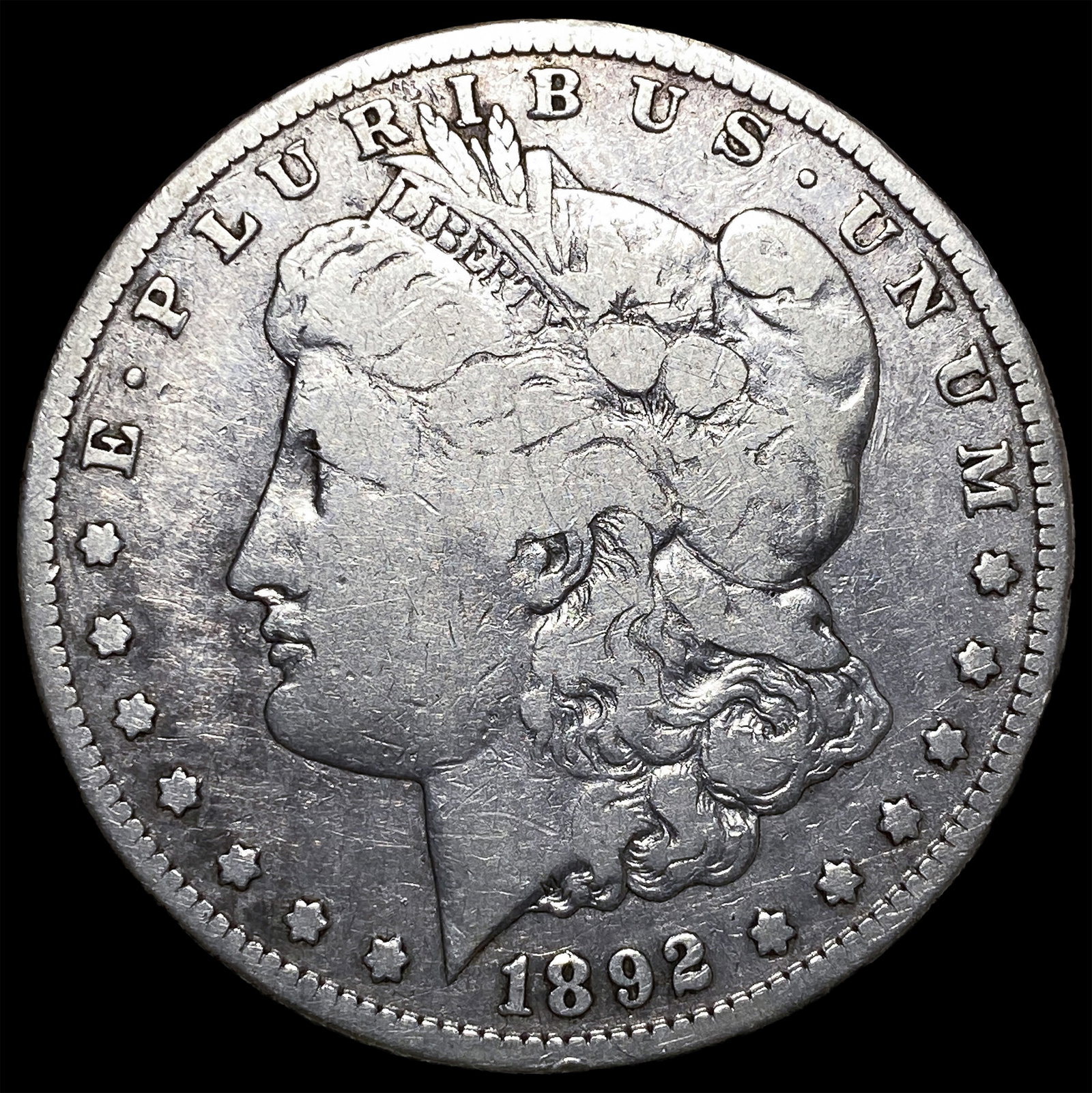 1892-S Silver Morgan Dollar ABOUT UNCIRCULATED: 1892-S Silver Morgan Dollar ABOUT UNCIRCULATED