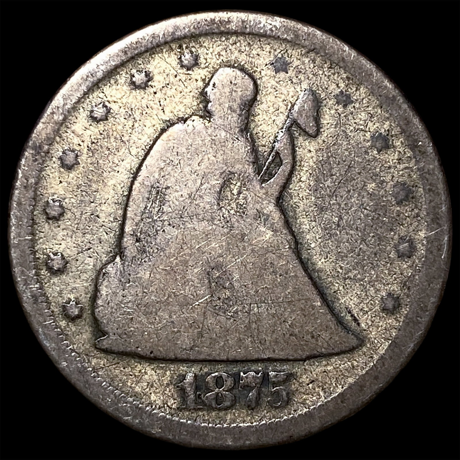 1875-S Silver Twenty Cent Piece LIGHTLY CIRCULATED: 1875-S Silver Twenty Cent Piece LIGHTLY CIRCULATED