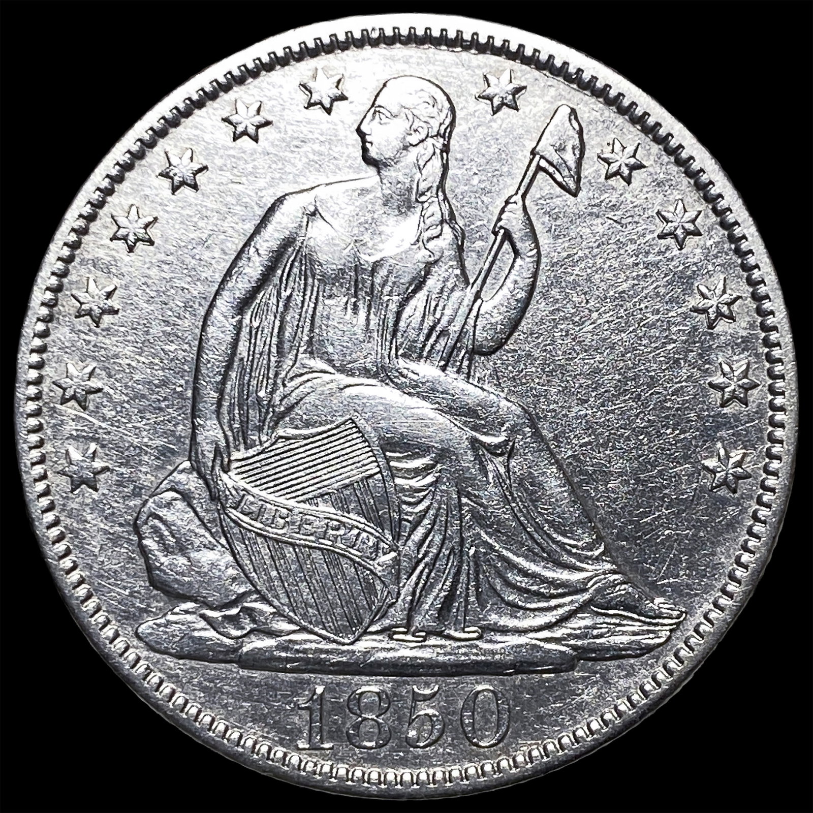 1850-O Silver Half Dollar CLOSELY UNCIRCULATED: 1850-O Silver Half Dollar CLOSELY UNCIRCULATED