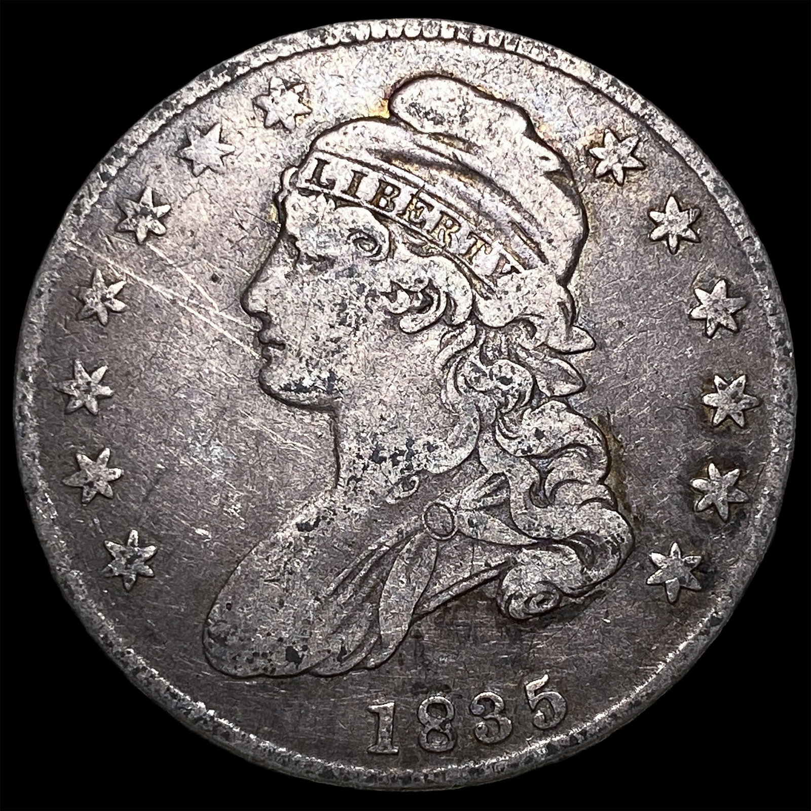 1835 Capped Bust Half Dollar ABOUT UNCIRCULATED: 1835 Capped Bust Half Dollar ABOUT UNCIRCULATED