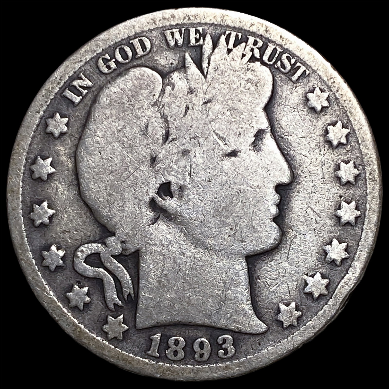1893-O Silver Barber Half Dollar LIGHTLY CIRCULATED: 1893-O Silver Barber Half Dollar LIGHTLY CIRCULATED