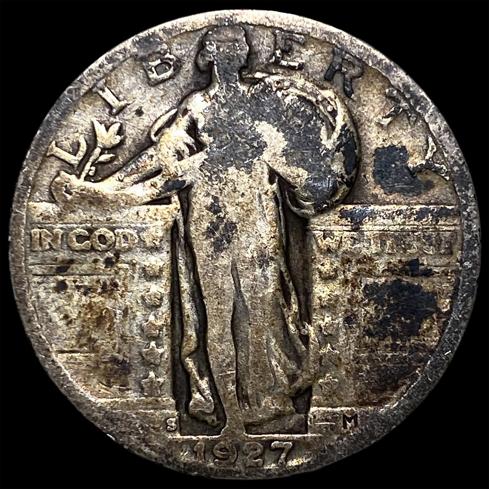 1927-S Silver Standing Liberty Quarter ABOUT UNCIRCULATED