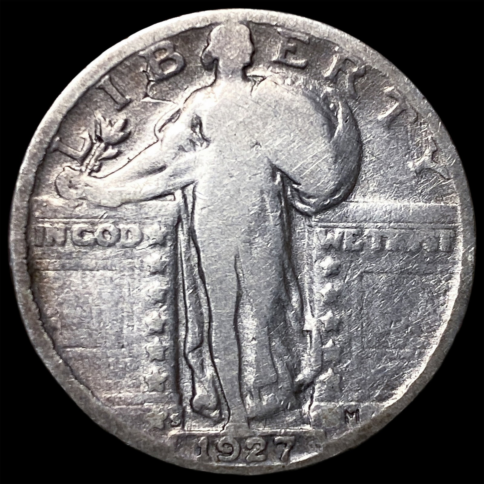 1927-S Standing Liberty Silver Quarter LIGHTLY CIRCULATED: 1927-S Standing Liberty Silver Quarter LIGHTLY CIRCULATED