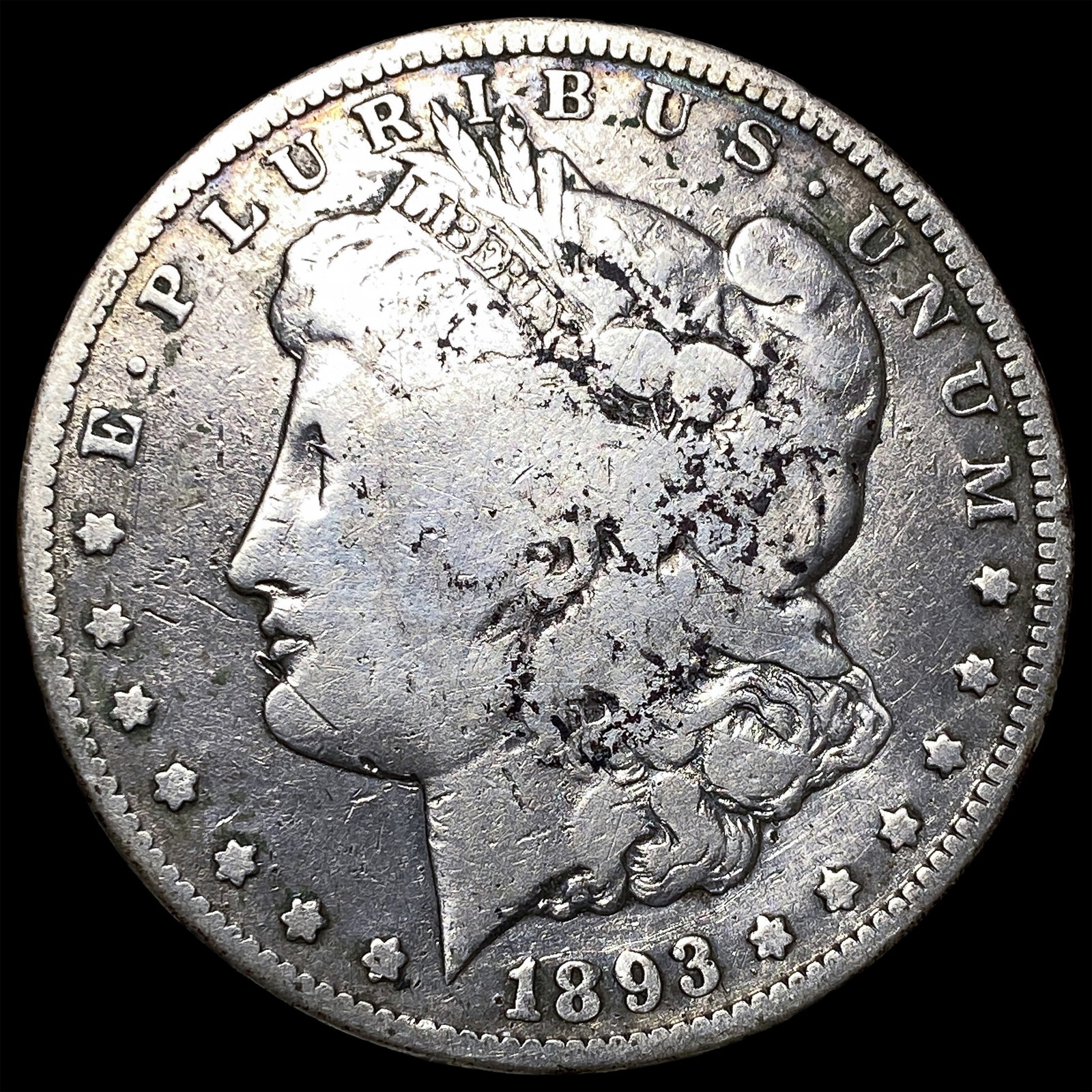 1893-CC Silver Morgan Dollar ABOUT UNCIRCULATED: 1893-CC Silver Morgan Dollar ABOUT UNCIRCULATED