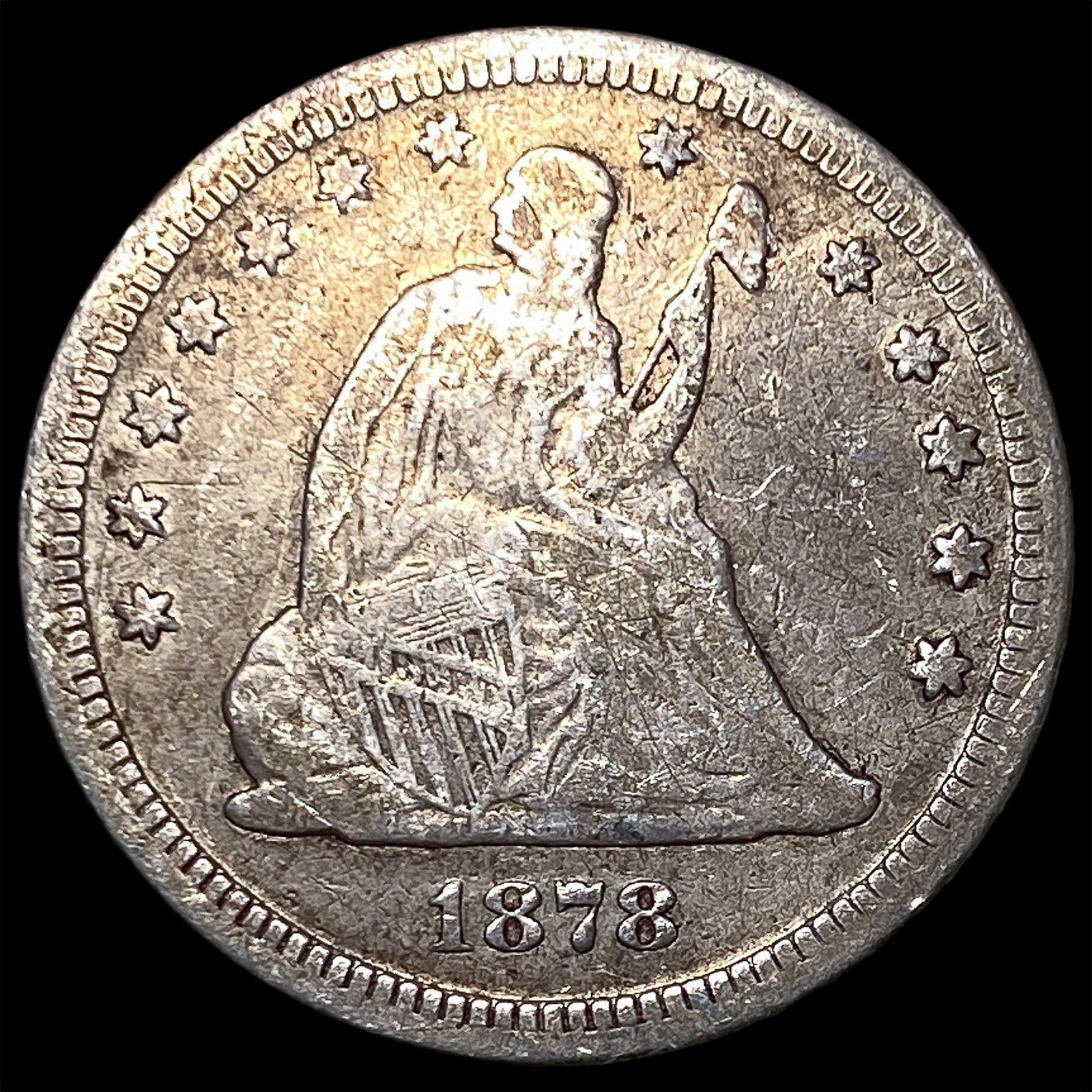 1878 Seated Liberty Quarter ABOUT UNCIRCULATED: 1878 Seated Liberty Quarter ABOUT UNCIRCULATED