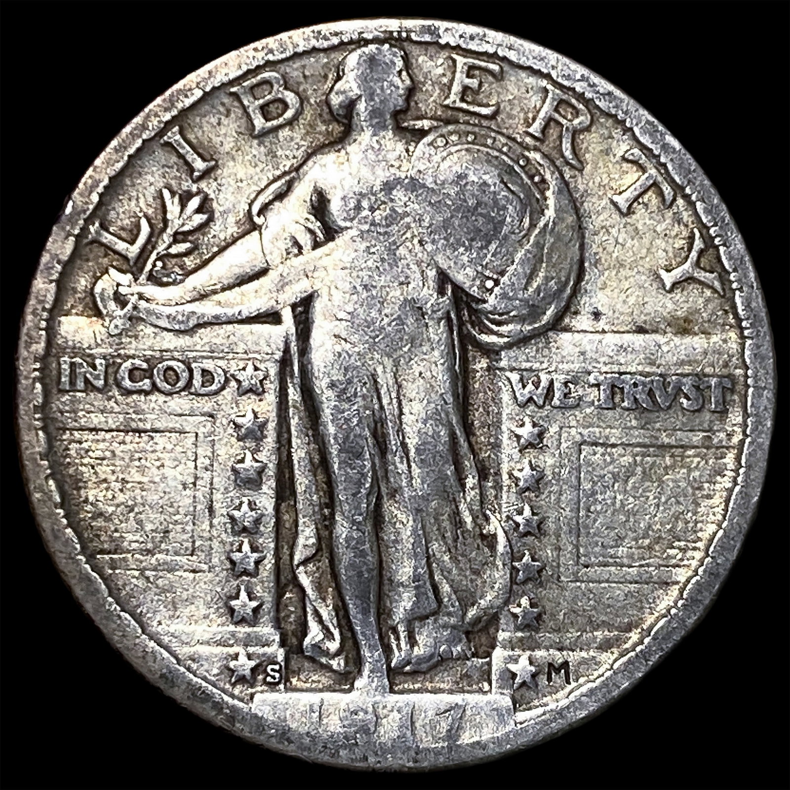 1927-S Silver Standing Liberty Quarter NEARLY UNCIRCULATED: 1927-S Silver Standing Liberty Quarter NEARLY UNCIRCULATED