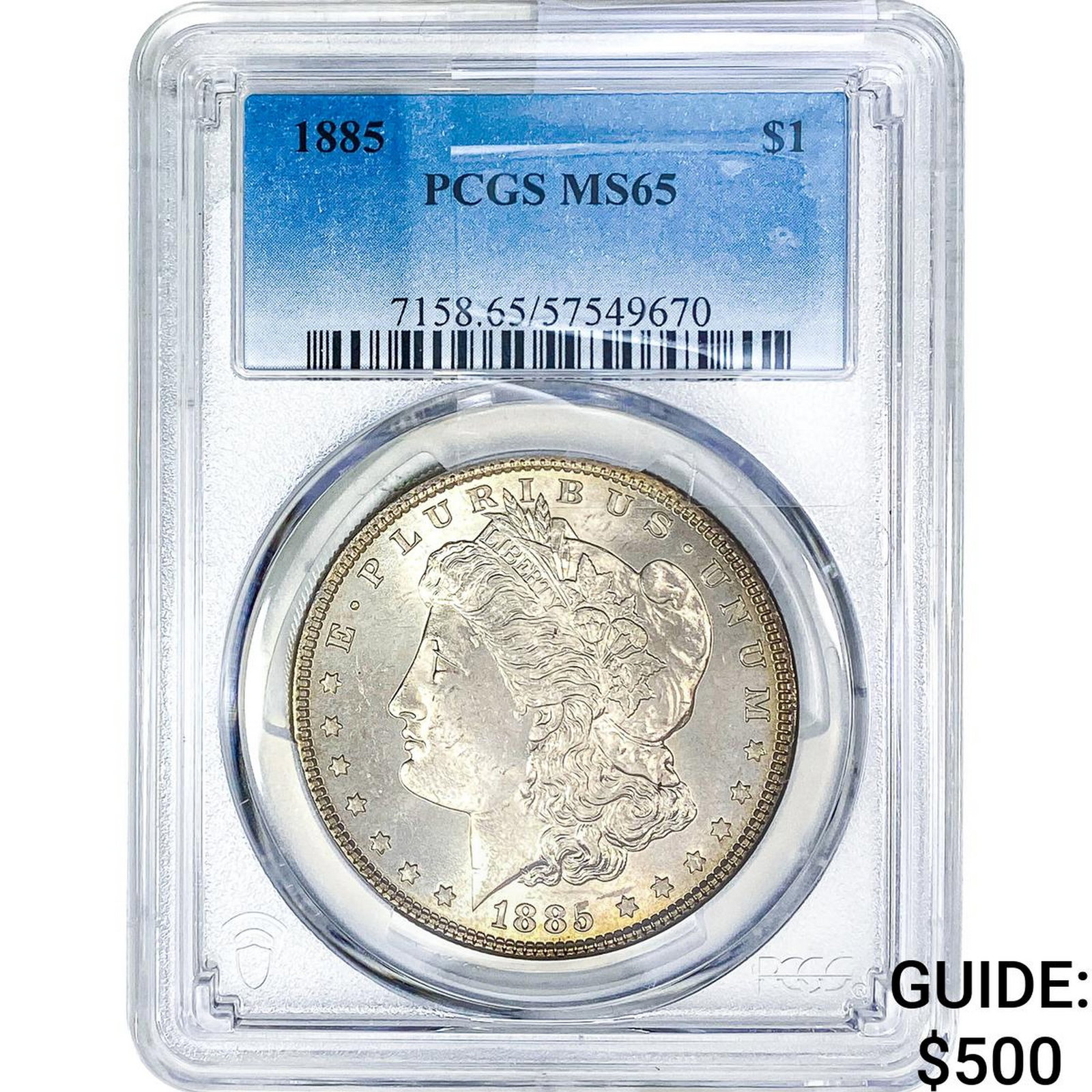 1885 Morgan Silver Dollar PCGS MS65: 1885 Morgan Silver Dollar PCGS MS65