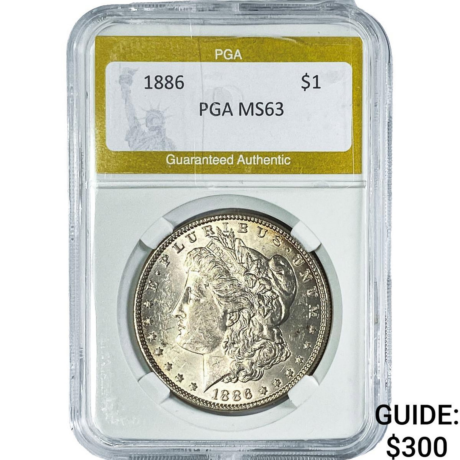 1886 Morgan Silver Dollar PGA MS63: 1886 Morgan Silver Dollar PGA MS63