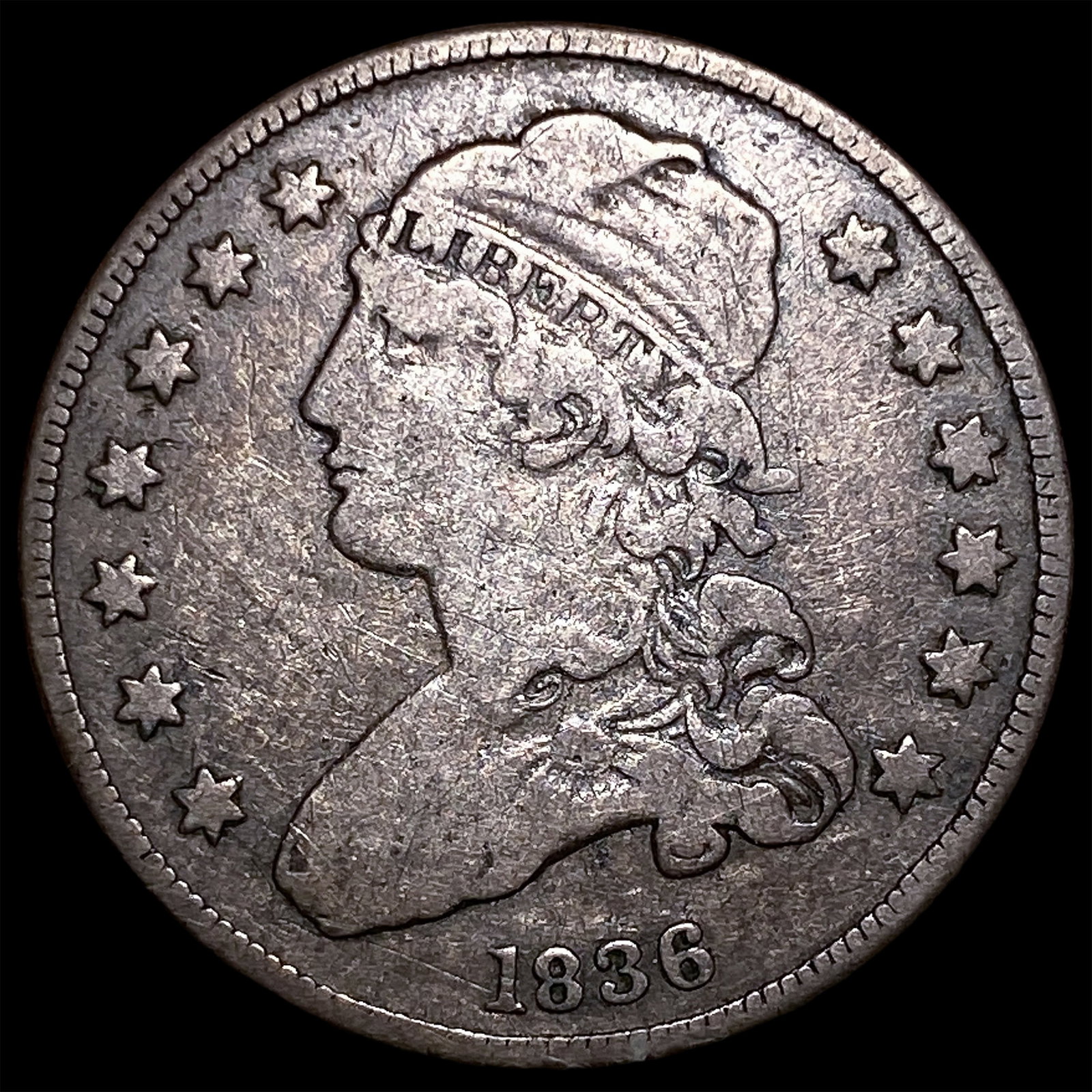 1836 Capped Bust Silver Quarter ABOUT UNCIRCULATED: 1836 Capped Bust Silver Quarter ABOUT UNCIRCULATED