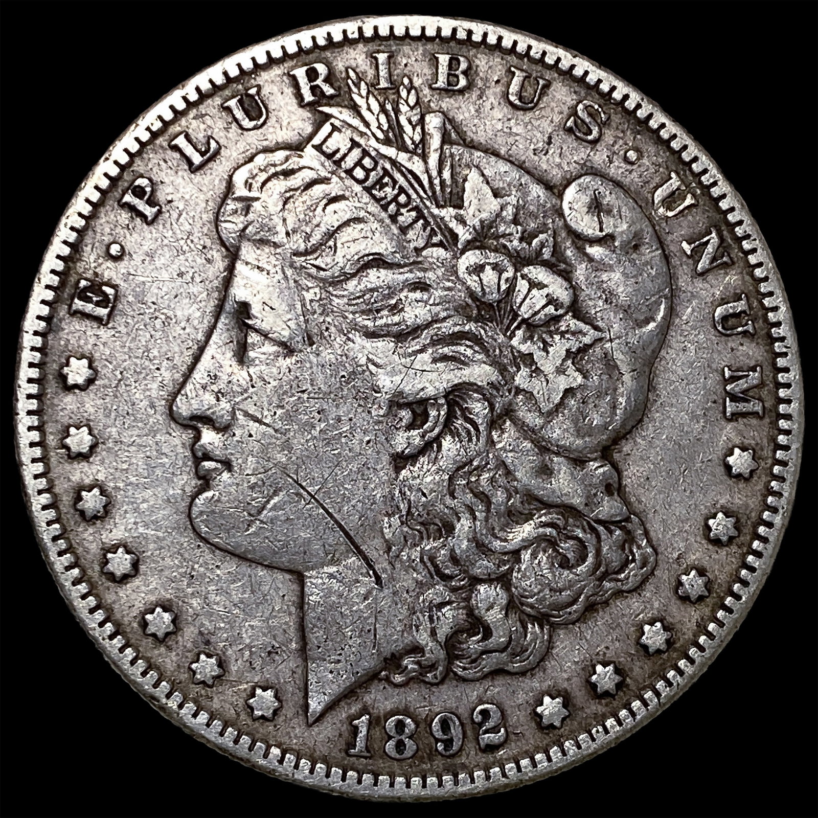 1892-S Silver Morgan Dollar NEARLY UNCIRCULATED: 1892-S Silver Morgan Dollar NEARLY UNCIRCULATED