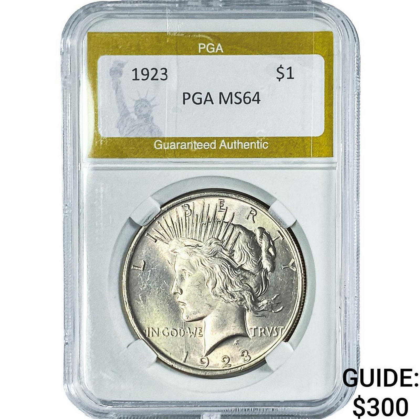 1923 Silver Peace Dollar PGA MS64: 1923 Silver Peace Dollar PGA MS64