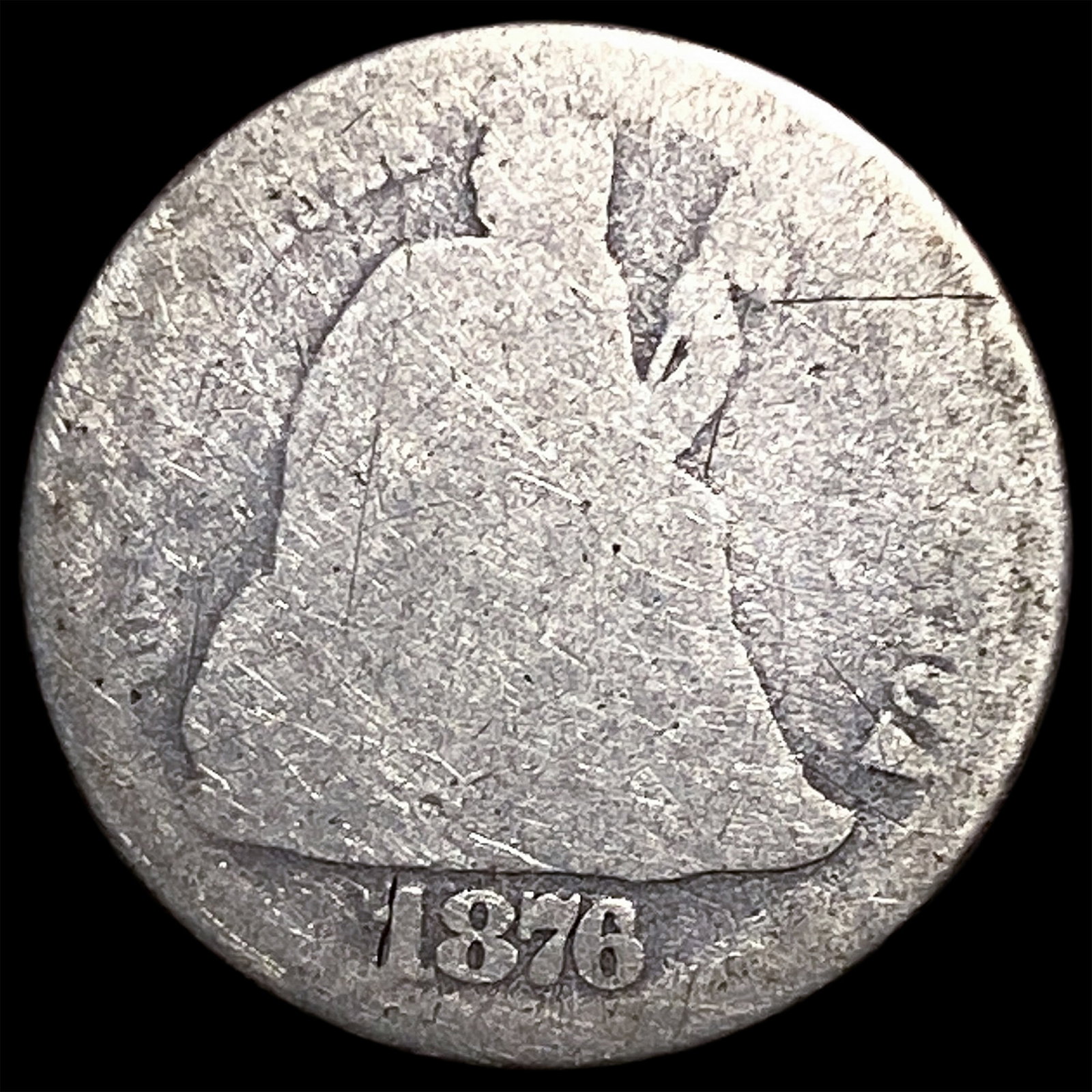 1876-CC Silver Seated Liberty Dime SUPERB GEM BU: 1876-CC Silver Seated Liberty Dime SUPERB GEM BU