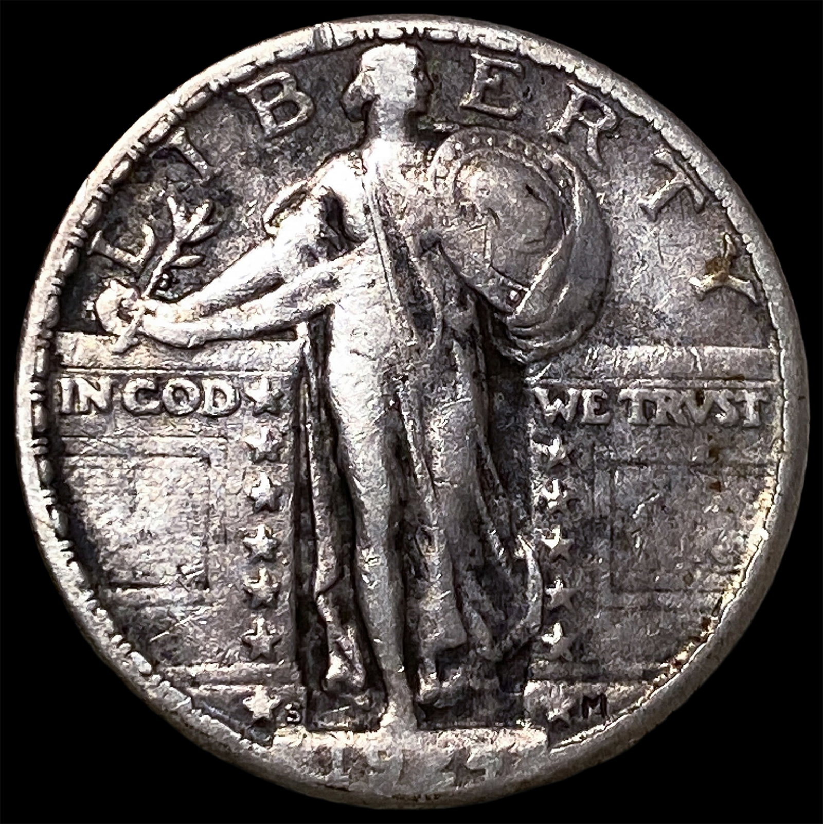 1927-S Silver Standing Liberty Quarter NEARLY UNCIRCULATED: 1927-S Silver Standing Liberty Quarter NEARLY UNCIRCULATED