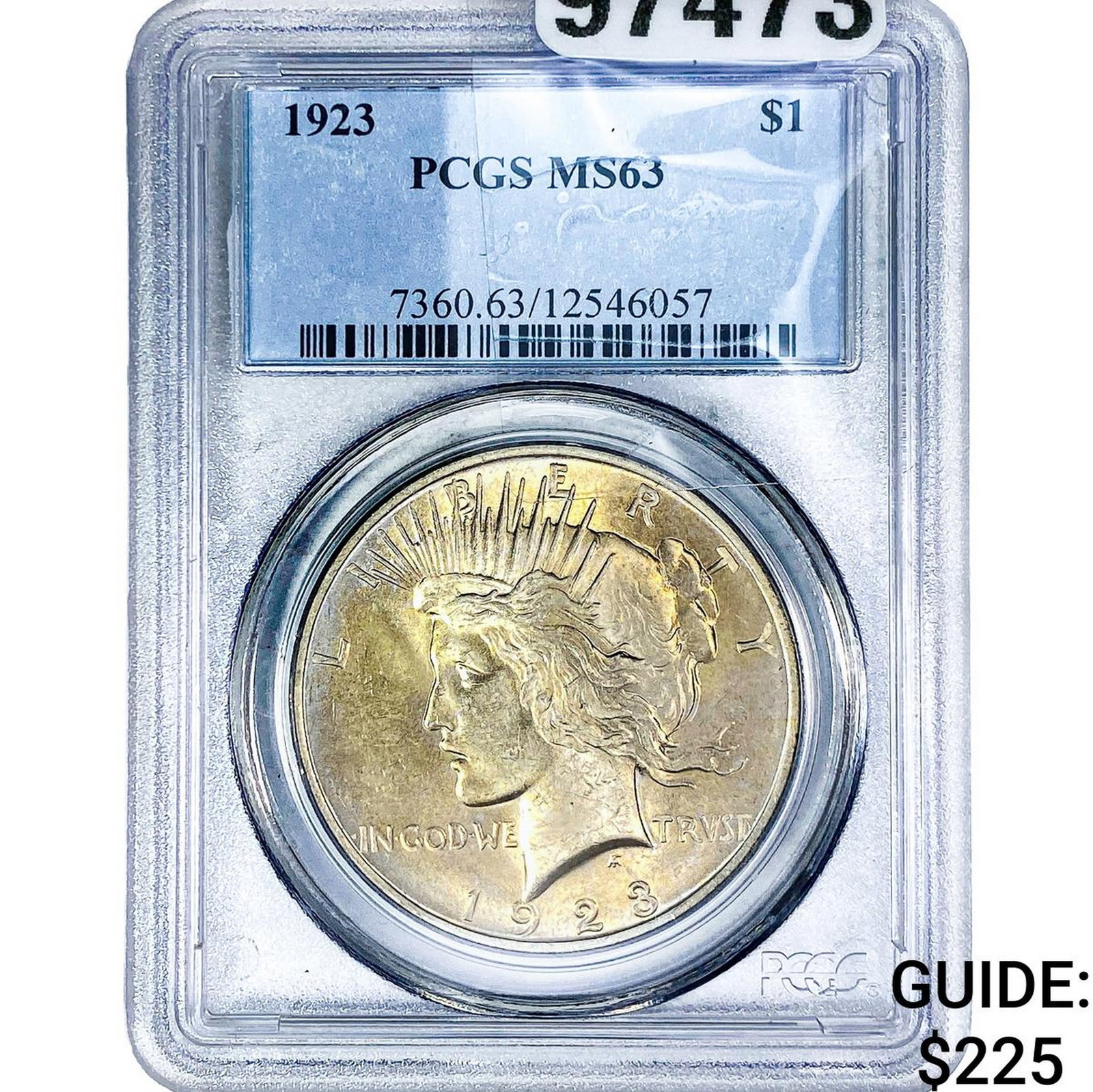 1923 Silver Peace Dollar PCGS MS63: 1923 Silver Peace Dollar PCGS MS63