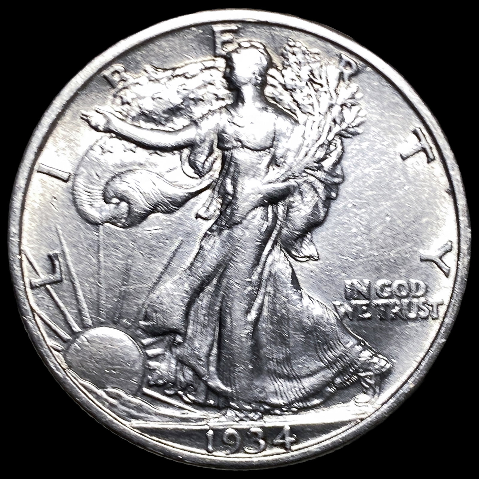 1934-S Silver Walking Liberty Half Dollar UNCIRCULATED: 1934-S Silver Walking Liberty Half Dollar UNCIRCULATED