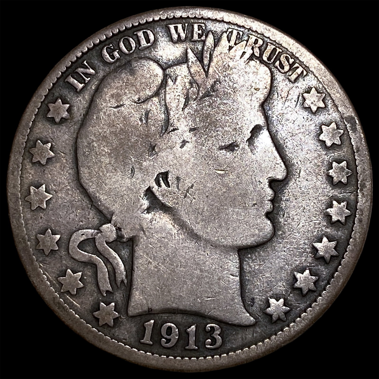 1913 Silver Barber Half Dollar NEARLY UNCIRCULATED: 1913 Silver Barber Half Dollar NEARLY UNCIRCULATED