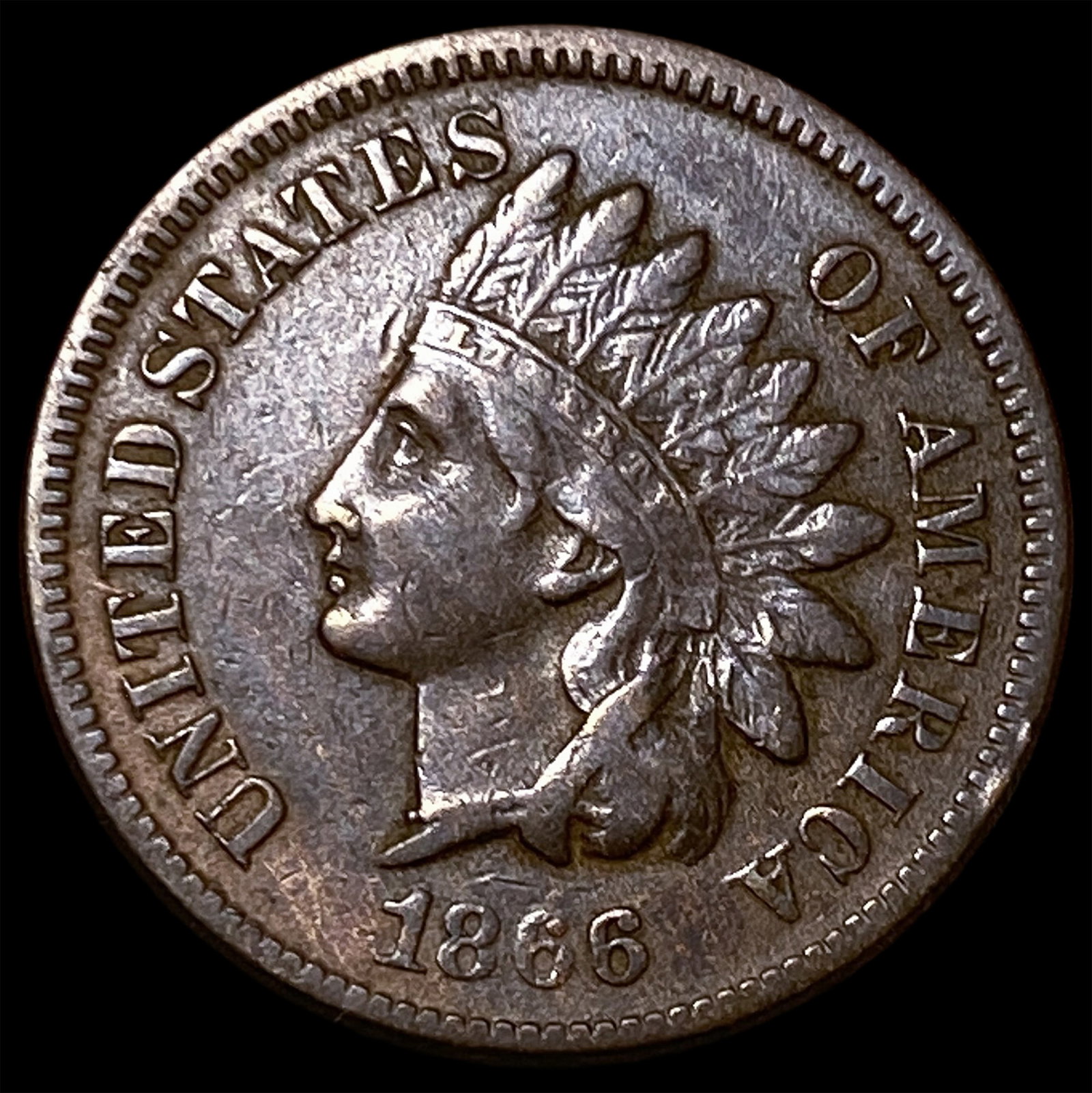 1866 Indian Head Cent CLOSELY UNCIRCULATED: 1866 Indian Head Cent CLOSELY UNCIRCULATED