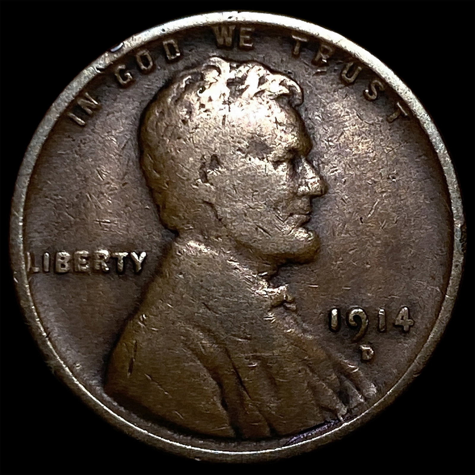 1914-D Lincoln Wheat Cent ABOUT UNCIRCULATED (1 of 2)