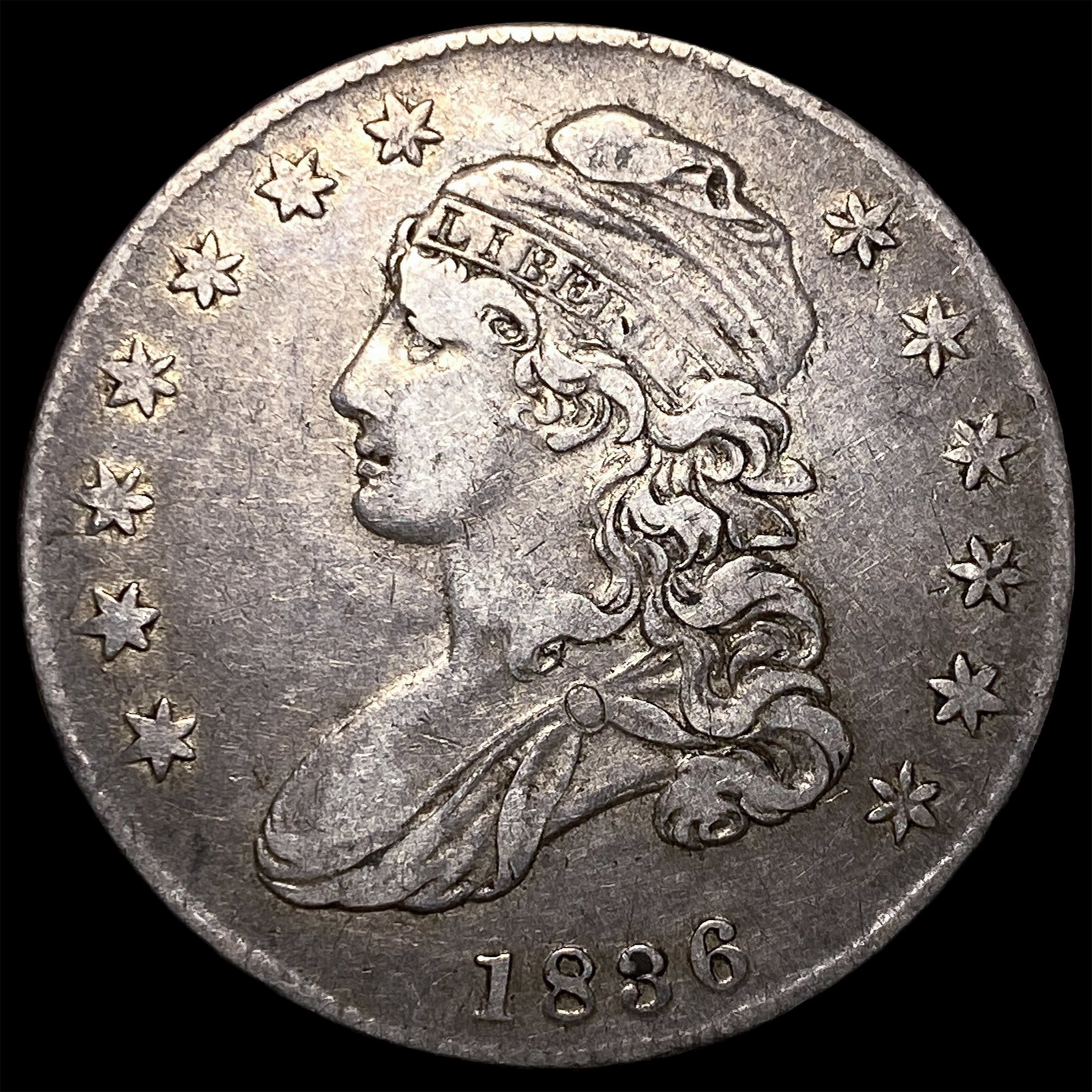 1836 Capped Bust Half Dollar NEARLY UNCIRCULATED: 1836 Capped Bust Half Dollar NEARLY UNCIRCULATED