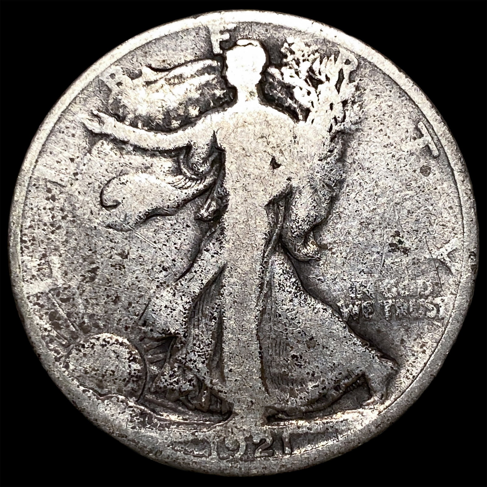 1921-D Silver Walking Liberty Half Dollar LIGHTLY CIRCULATED: 1921-D Silver Walking Liberty Half Dollar LIGHTLY CIRCULATED