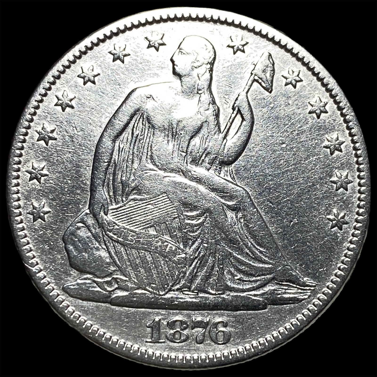 1876 Seated Liberty Half Dollar LIGHTLY CIRCULATED: 1876 Seated Liberty Half Dollar LIGHTLY CIRCULATED