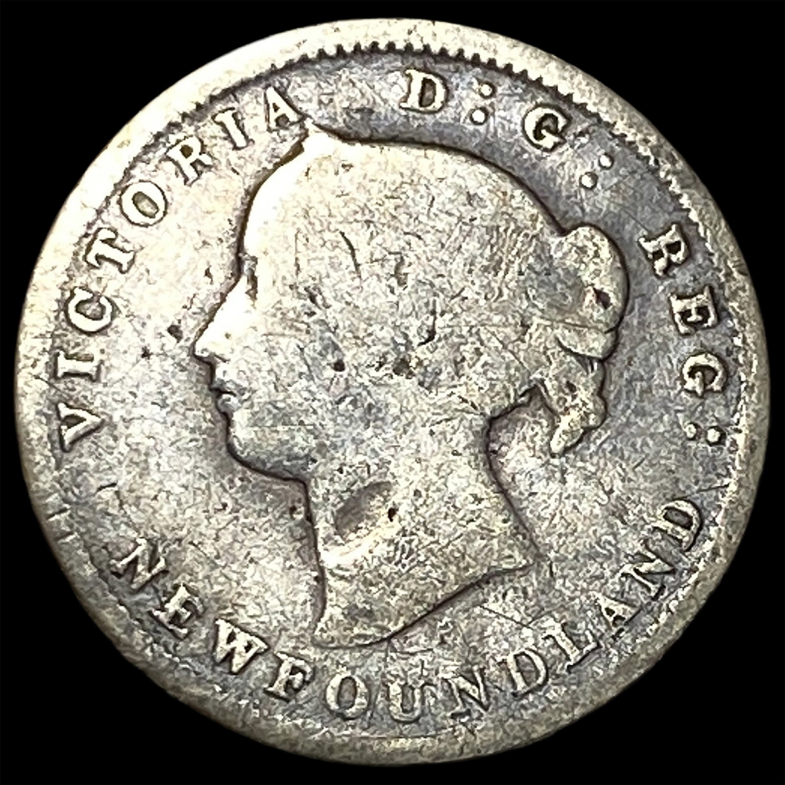 1872 Newfoundland Silver 5 Cents NEARLY UNCIRCULATED: 1872 Newfoundland Silver 5 Cents NEARLY UNCIRCULATED
