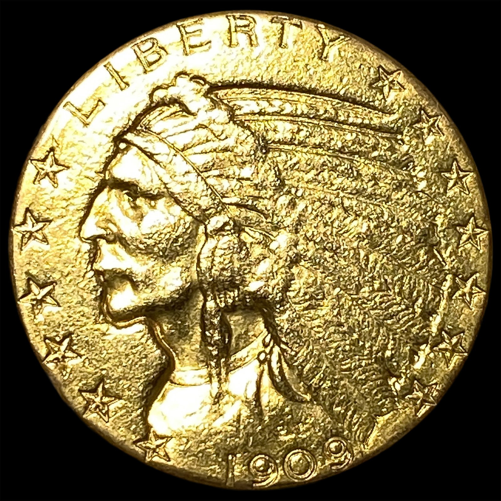 1909 Indian Head Half Eagle $5 Gold HIGH GRADE: 1909 Indian Head Half Eagle $5 Gold HIGH GRADE