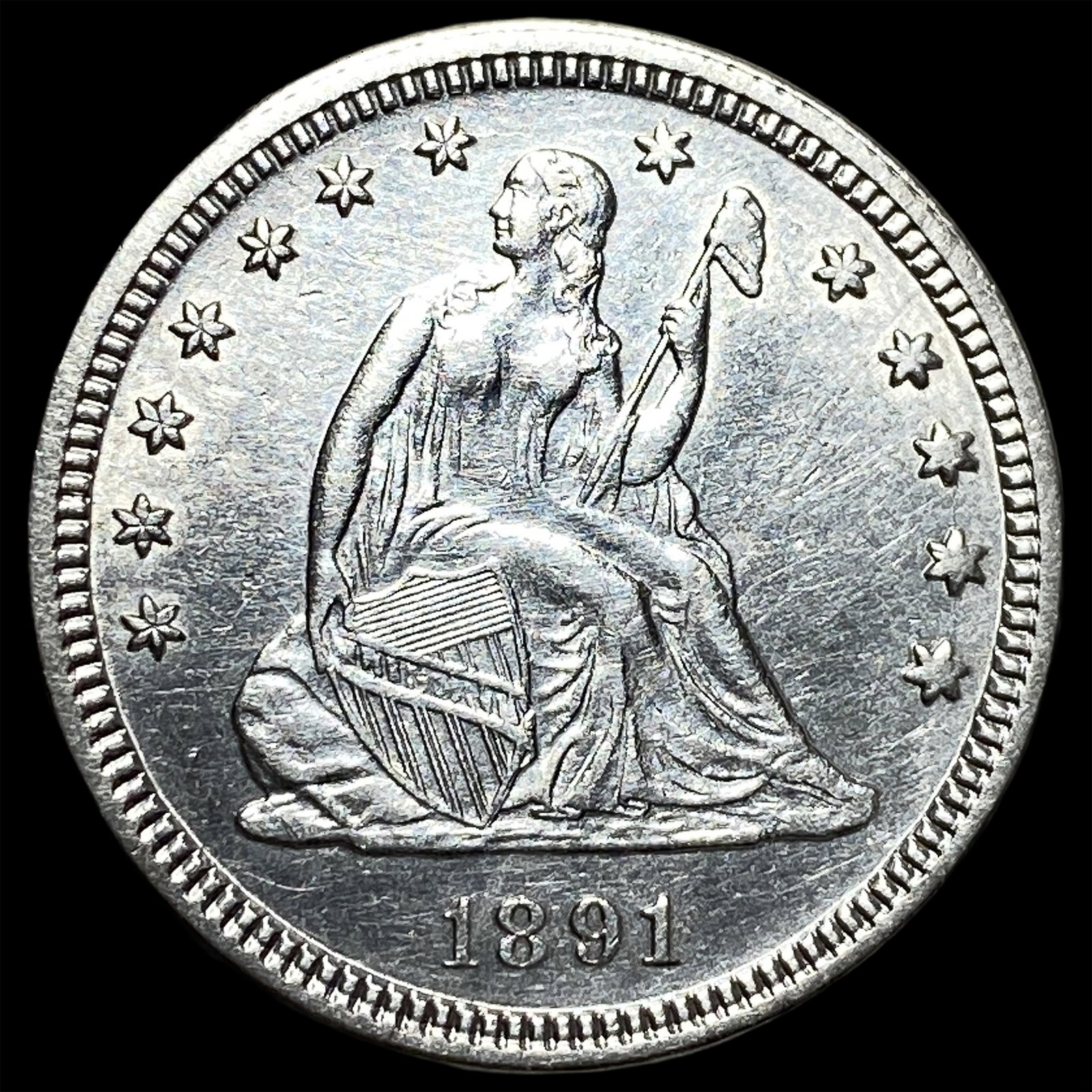 1891 Seated Liberty Quarter UNCIRCULATED (1 of 2)