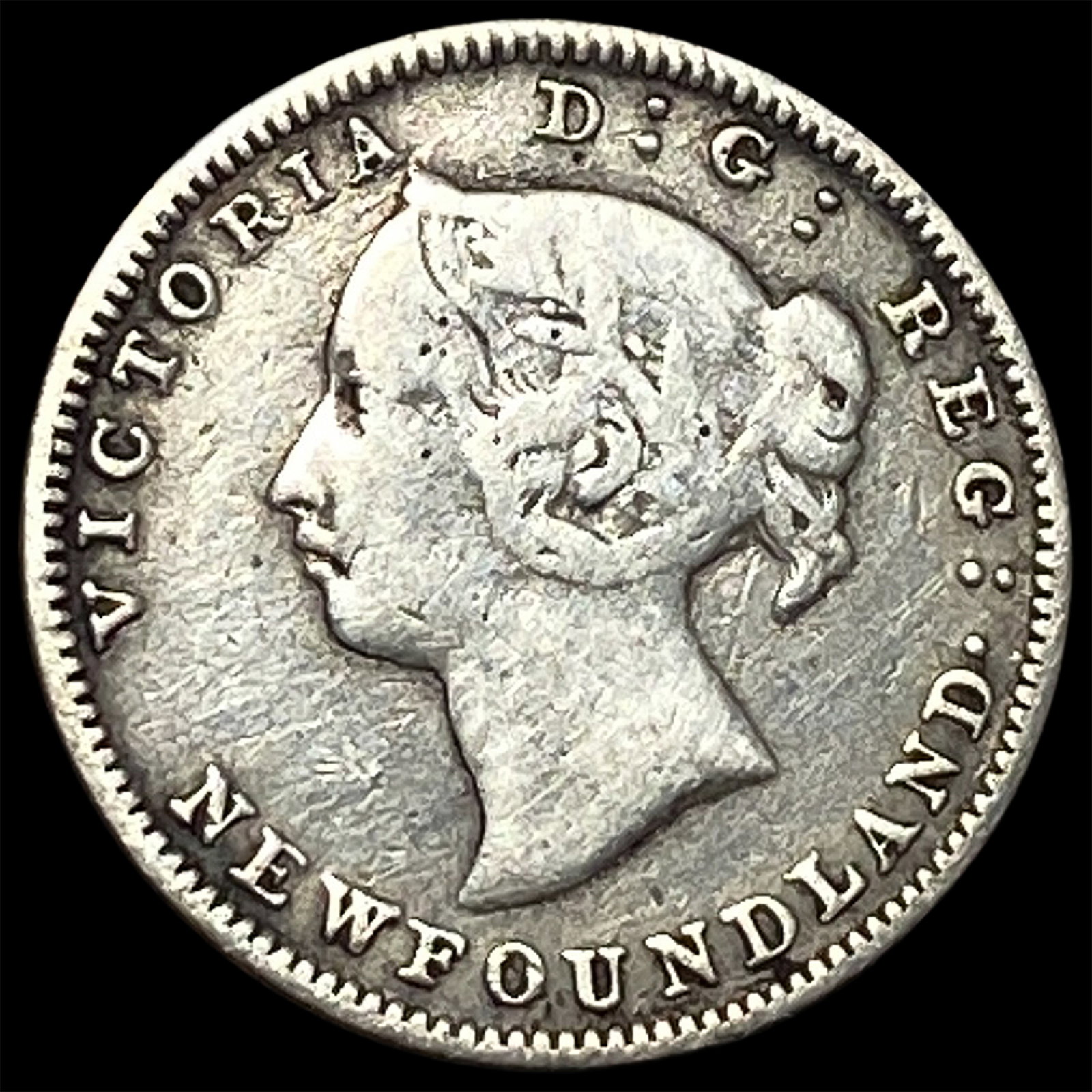 1888 Newfoundland Silver 5 Cents ABOUT UNCIRCULATED: 1888 Newfoundland Silver 5 Cents ABOUT UNCIRCULATED