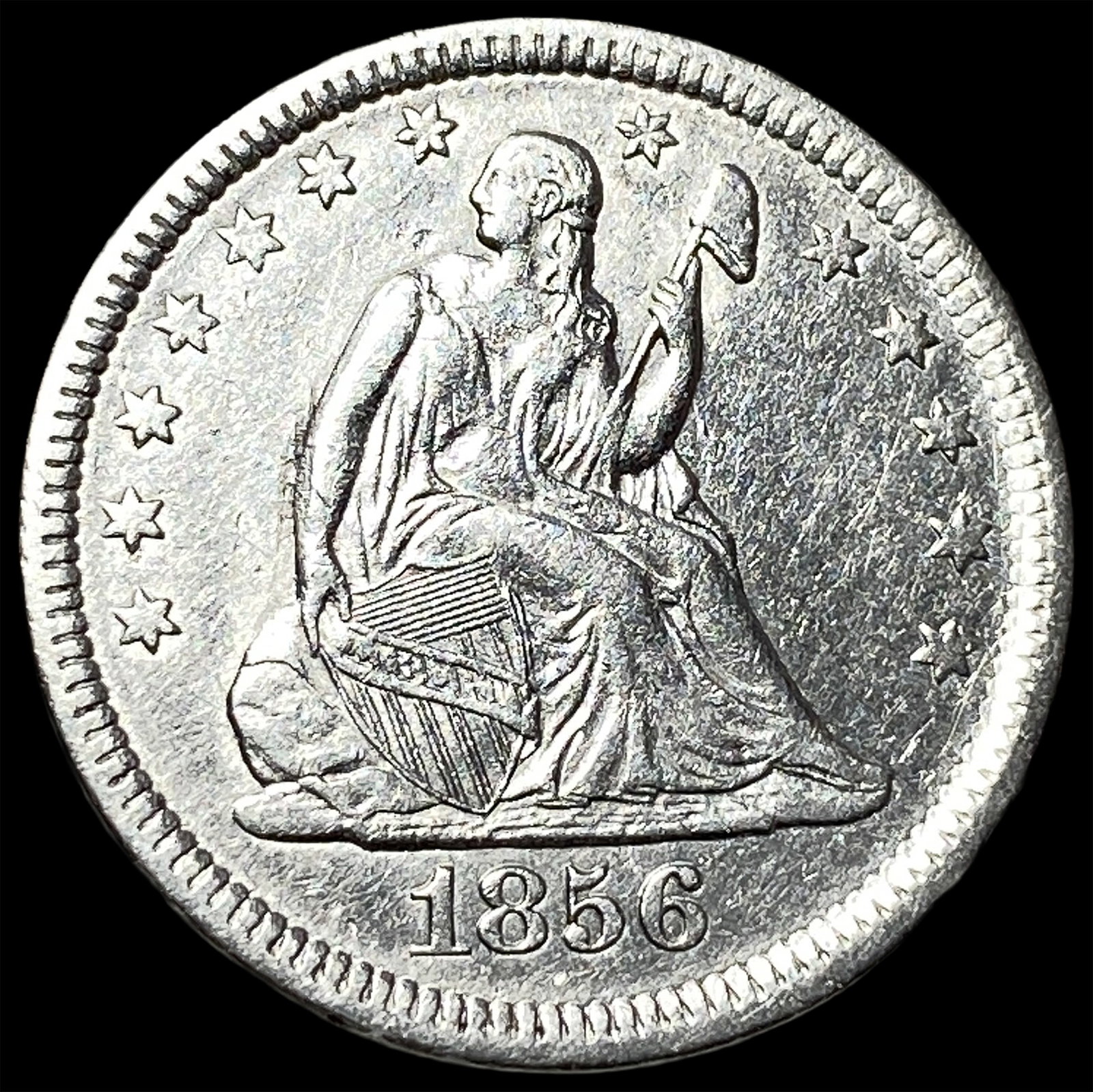 1856 Seated Liberty Quarter CLOSELY UNCIRCULATED: 1856 Seated Liberty Quarter CLOSELY UNCIRCULATED