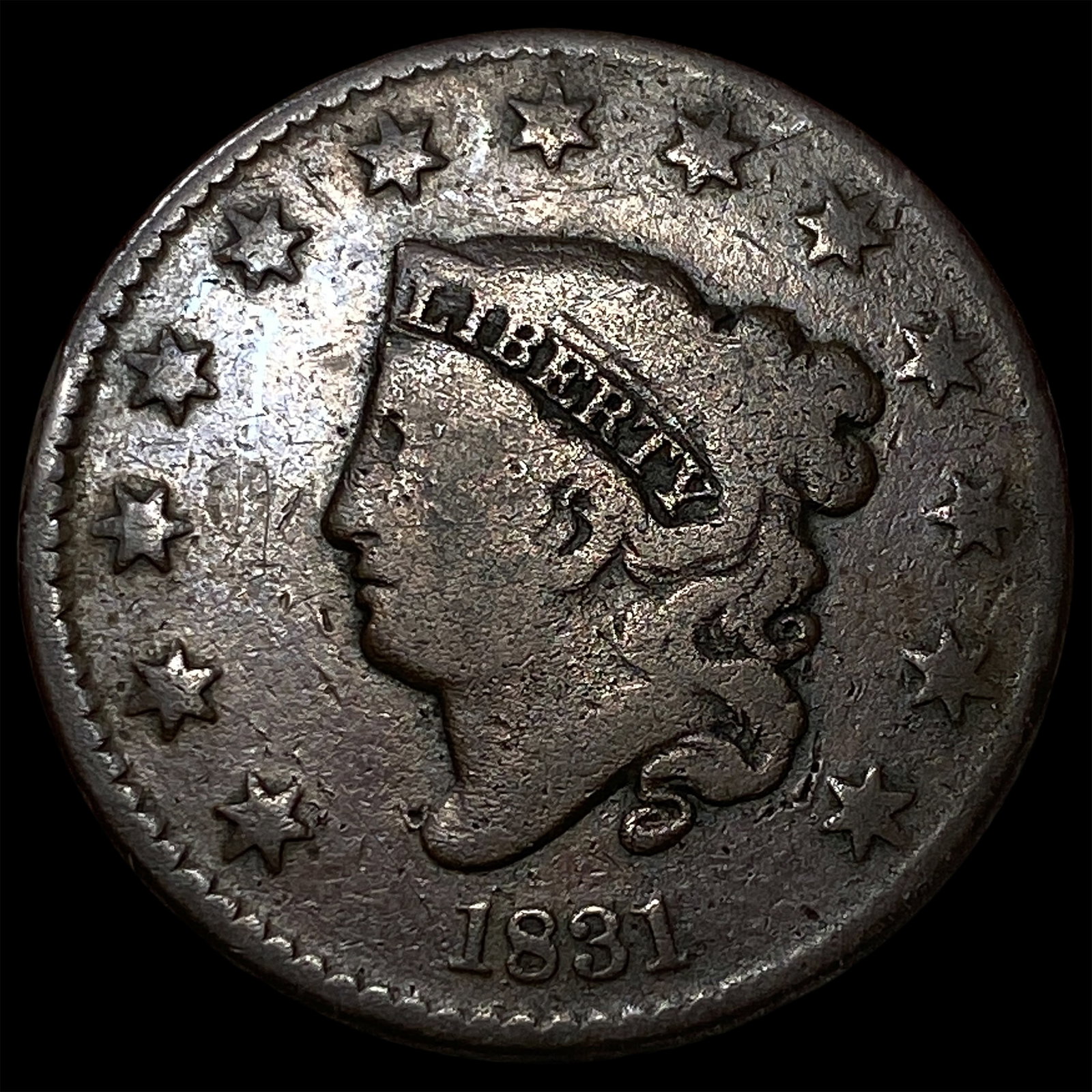 1831 Coronet Head Large Cent LIGHTLY CIRCULATED: 1831 Coronet Head Large Cent LIGHTLY CIRCULATED