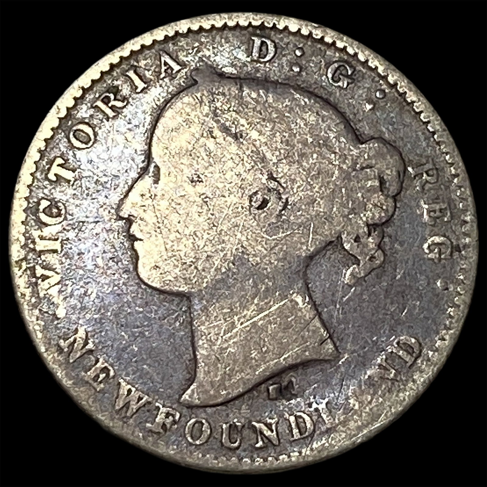 1872 Newfoundland Silver 10 Cents ABOUT UNCIRCULATED: 1872 Newfoundland Silver 10 Cents ABOUT UNCIRCULATED
