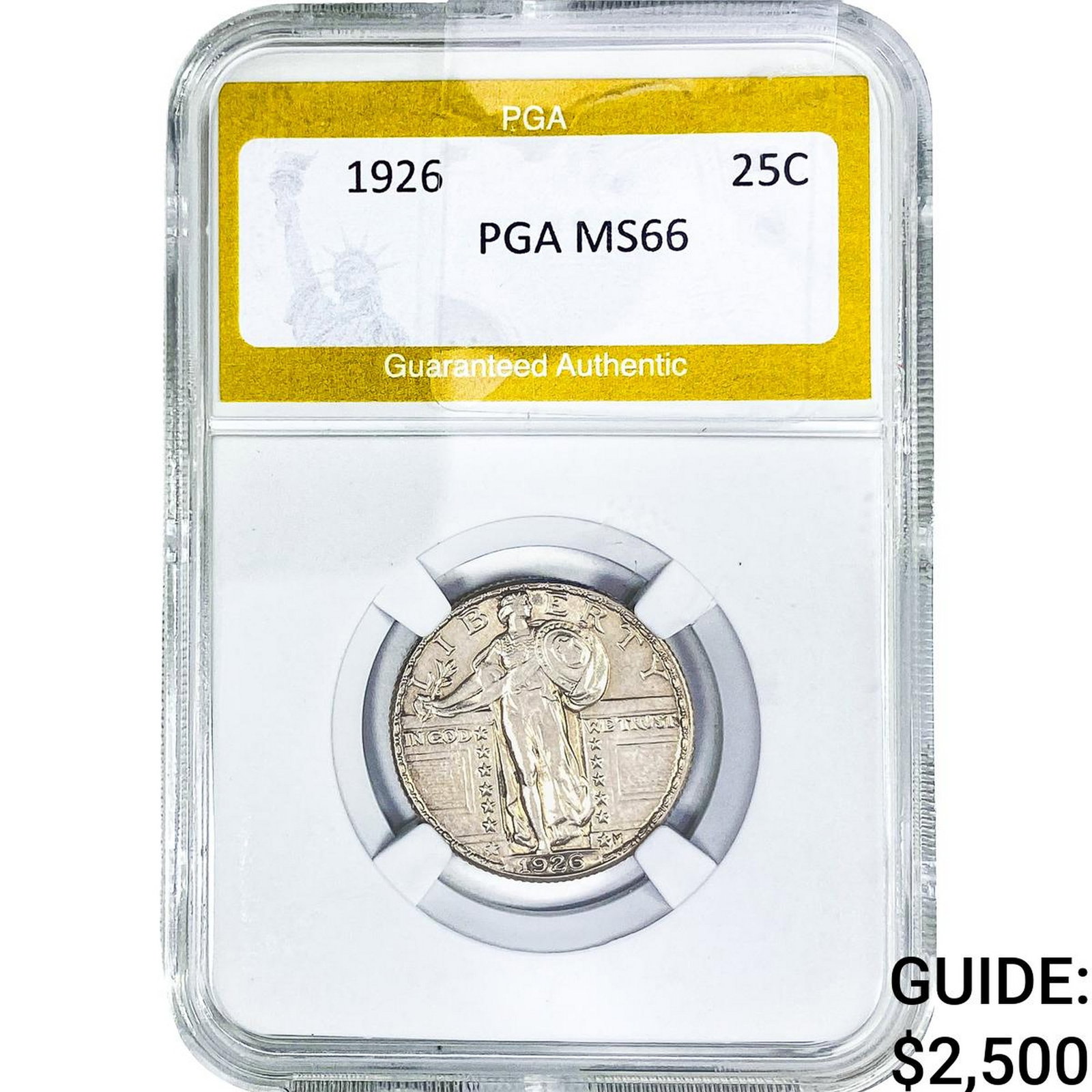 1926 Standing Liberty Quarter PGA MS66: 1926 Standing Liberty Quarter PGA MS66