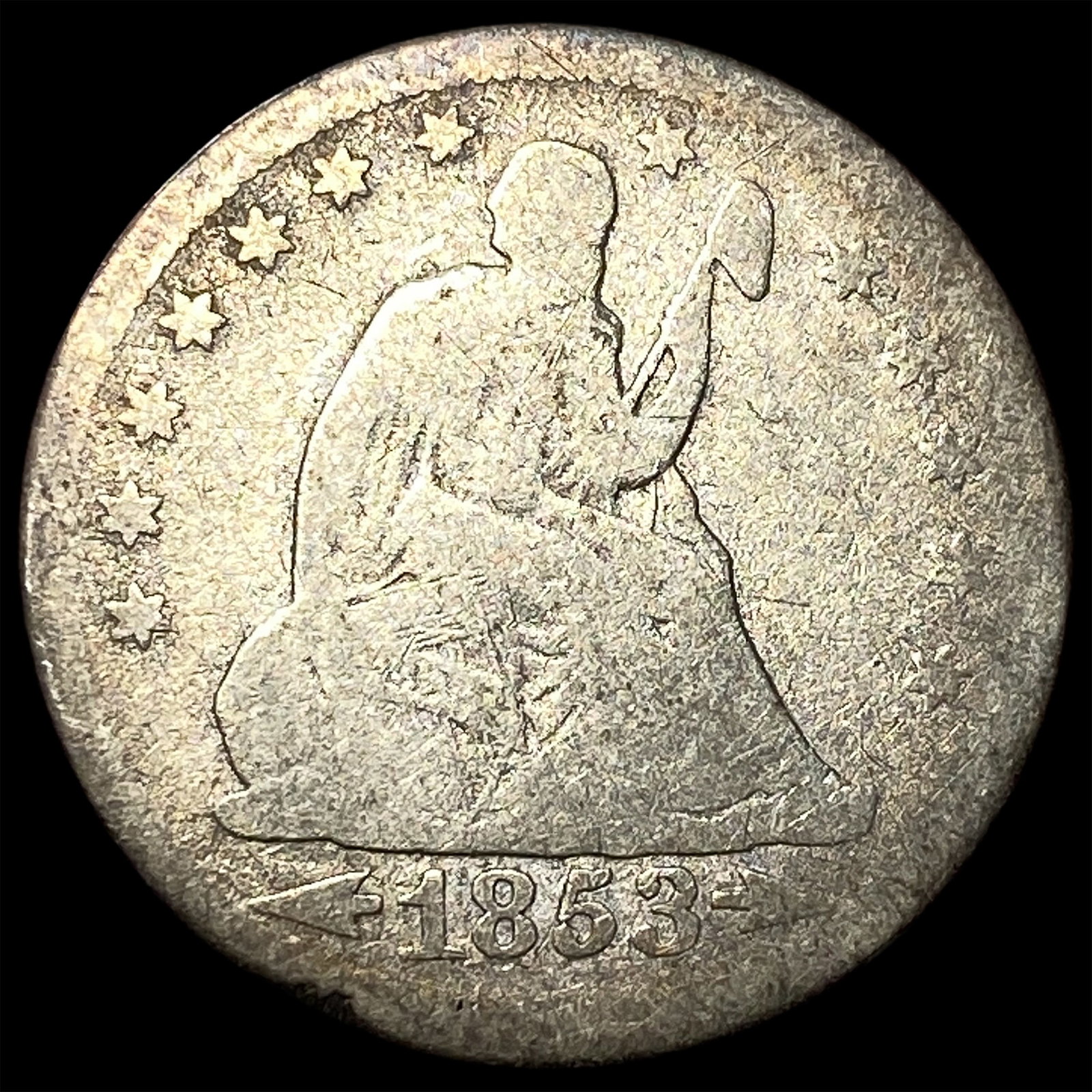 1853 Arrows Seated Liberty Quarter LIGHTLY CIRCULATED: 1853 Arrows Seated Liberty Quarter LIGHTLY CIRCULATED