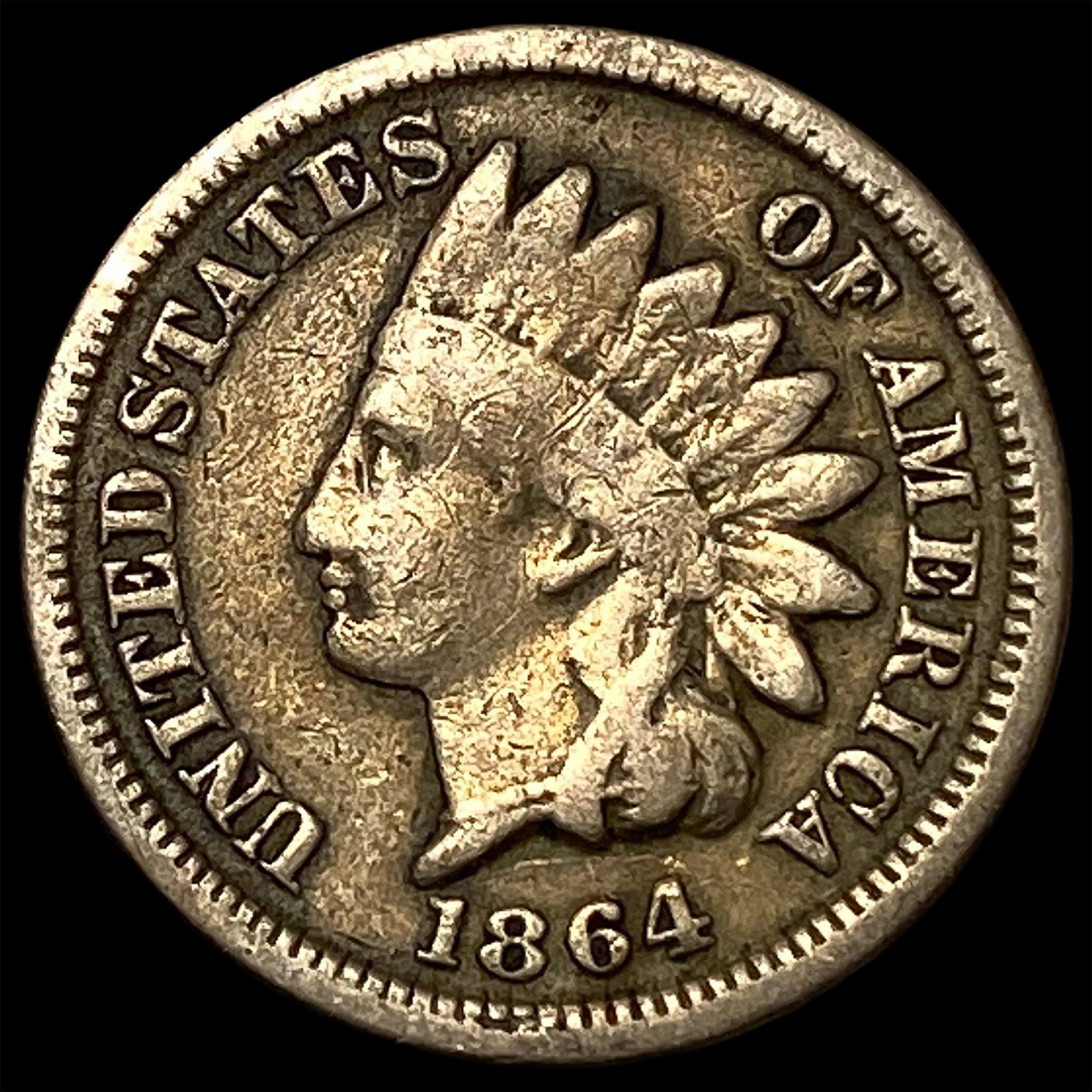 1864 Bronze Indian Head Cent ABOUT UNCIRCULATED: 1864 Bronze Indian Head Cent ABOUT UNCIRCULATED