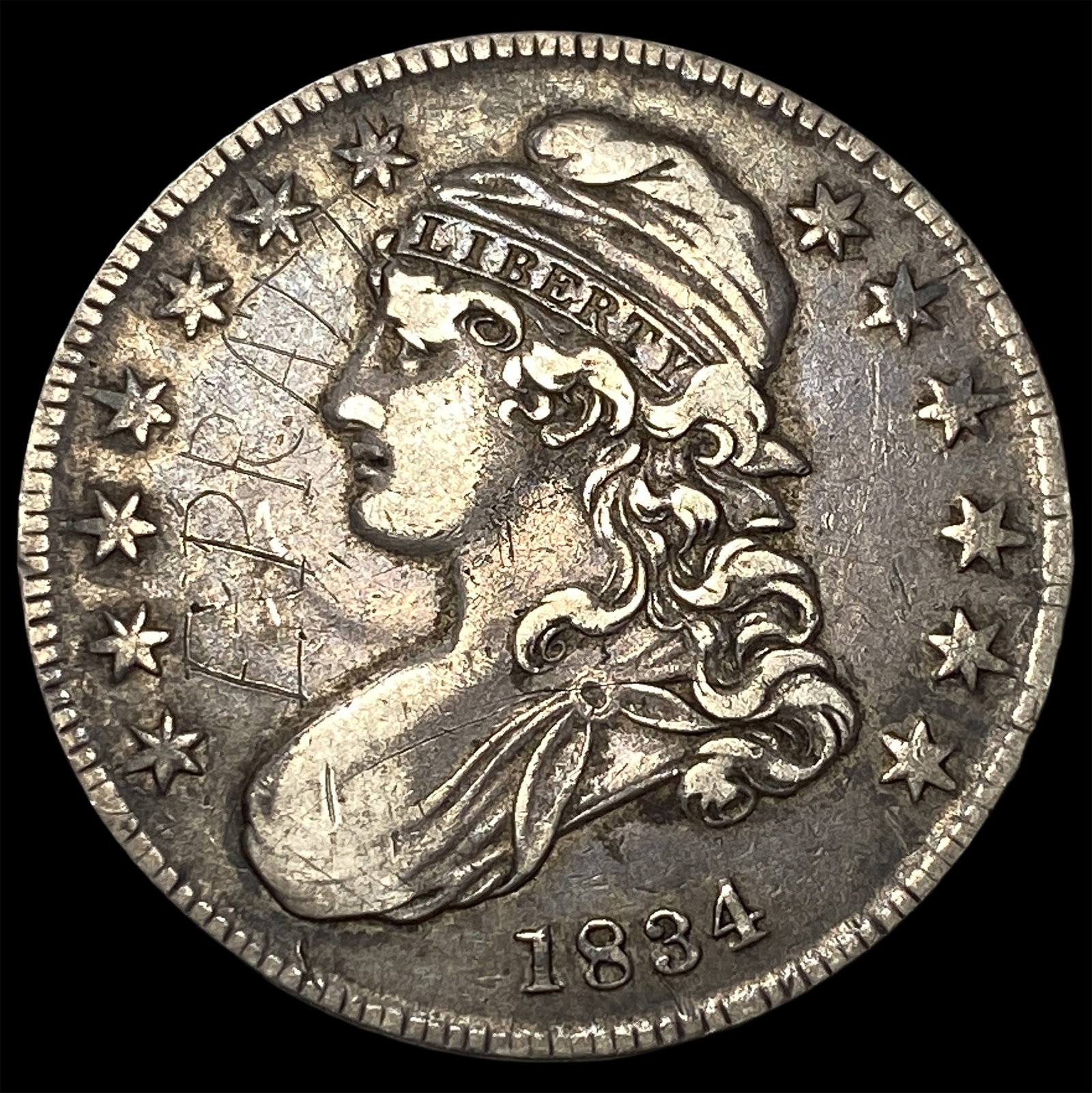 1834 Capped Bust Half Dollar NEARLY UNCIRCULATED