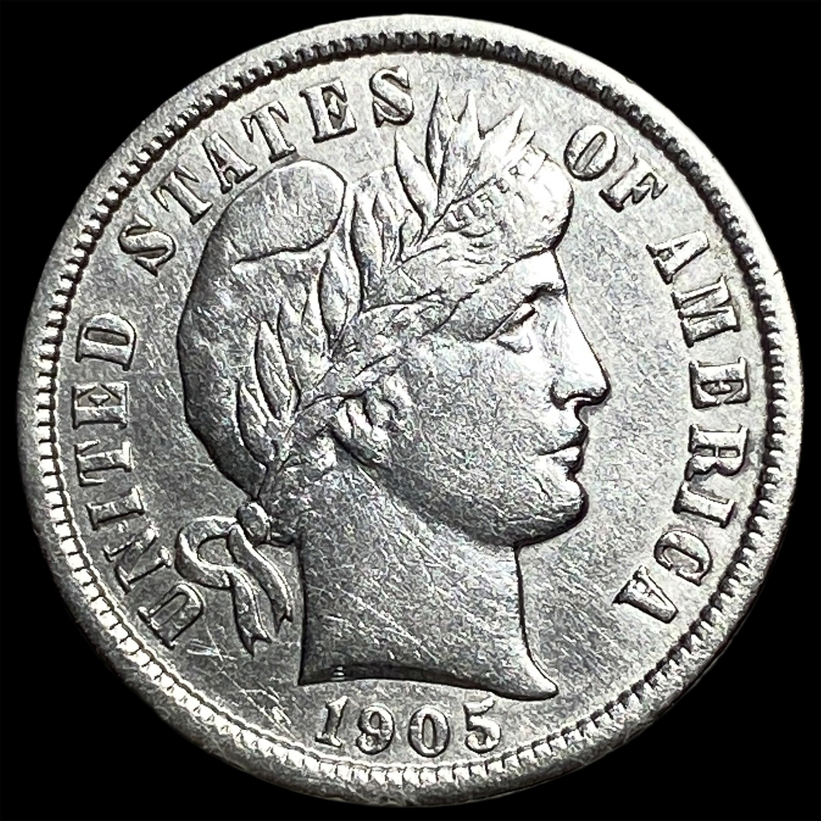 1905-O Silver Barber Dime CLOSELY UNCIRCULATED: 1905-O Silver Barber Dime CLOSELY UNCIRCULATED