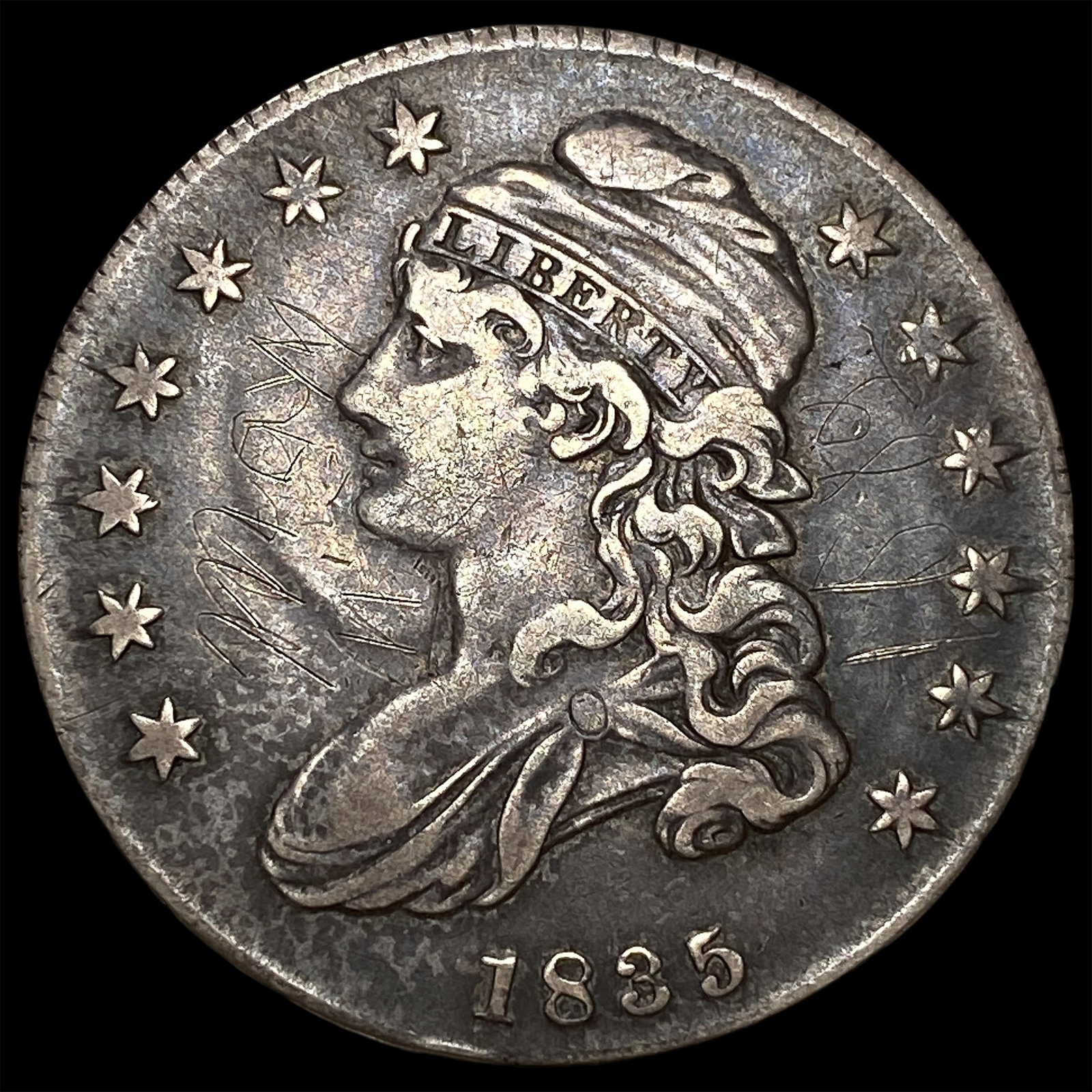 1835 Capped Bust Half Dollar NEARLY UNCIRCULATED: 1835 Capped Bust Half Dollar NEARLY UNCIRCULATED