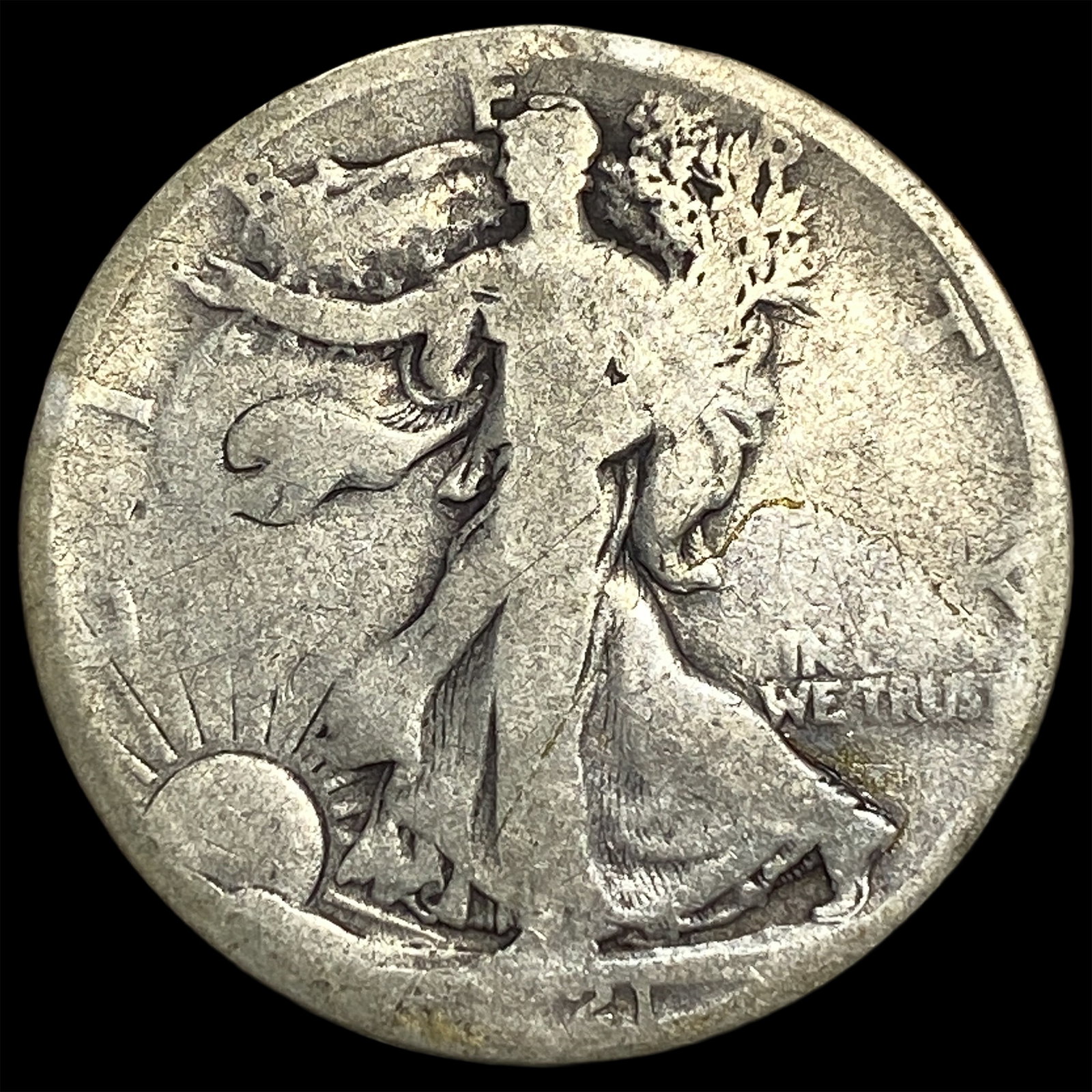 1917-S Silver Walking Liberty Half Dollar NICELY CIRCULATED: 1917-S Silver Walking Liberty Half Dollar NICELY CIRCULATED